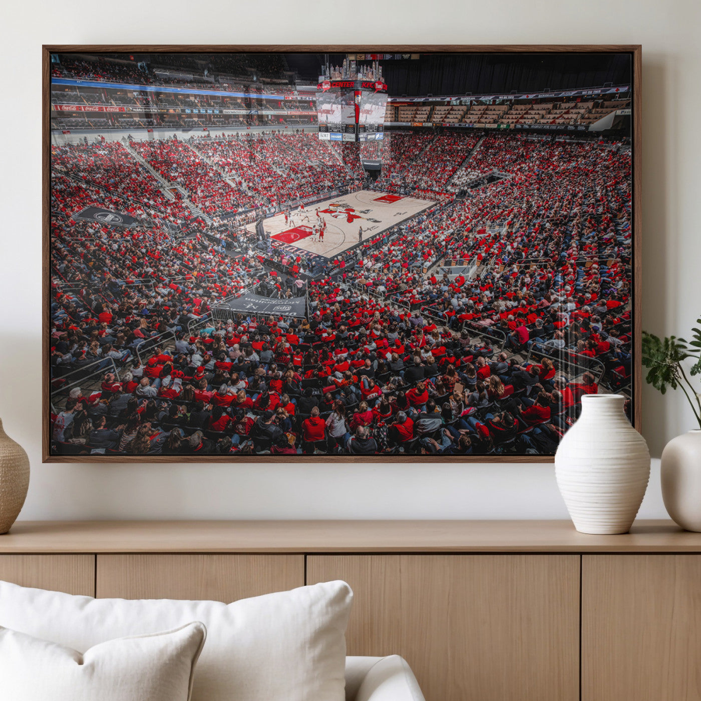MGV-FP-60X30-3P - Louisville Cardinals Basketball Print Canvas - Louisville KFC Yum Center Arena Wall Art Canvas Print