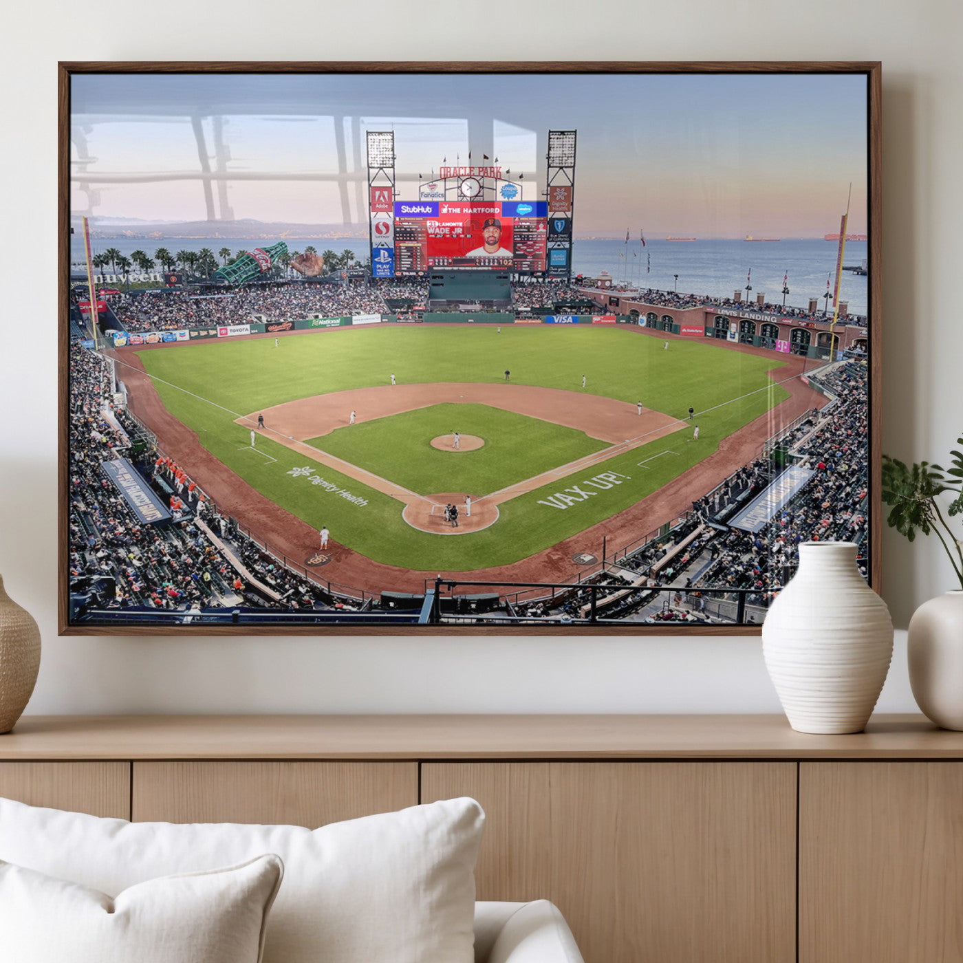 MGV-FP-60X30-3P - San Francisco Giants Baseball Team Print - Oracle Park Stadium Wall Art Canvas Print