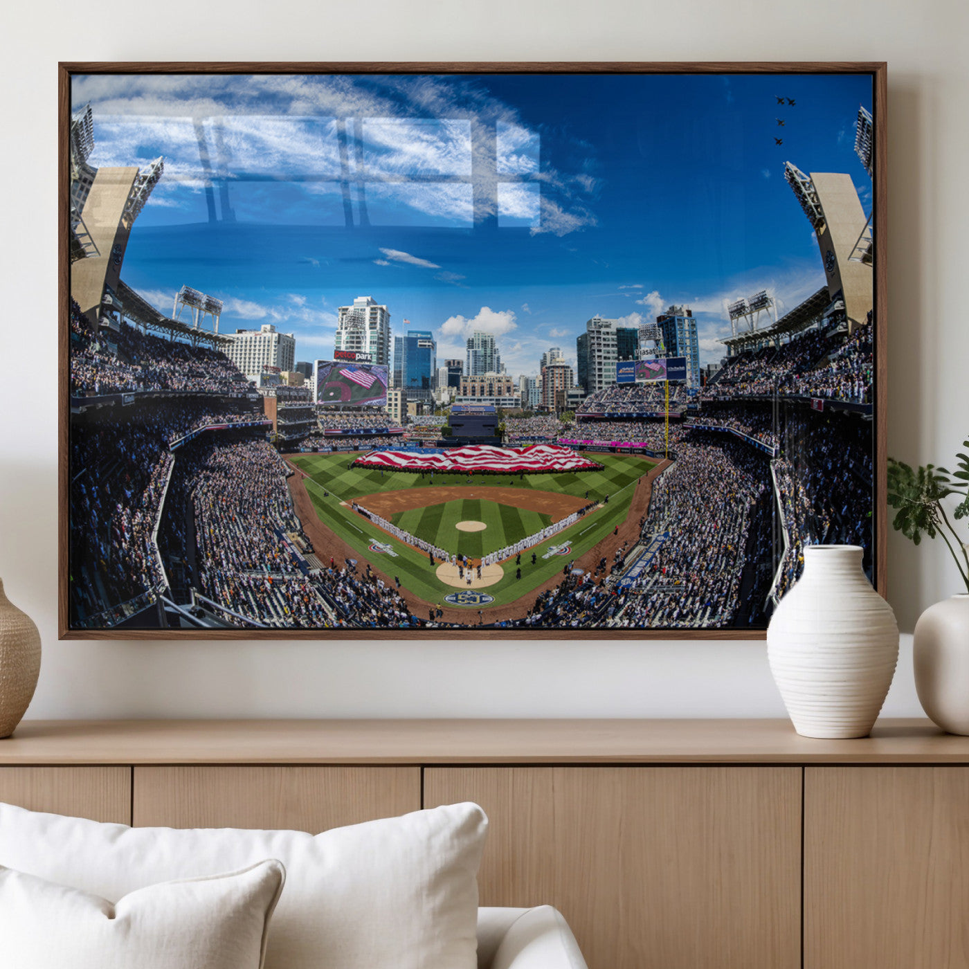 MGV-FP-60X30-3P - San Diego Padres Baseball Team Print - Petco Park Stadium Wall Art Canvas Print