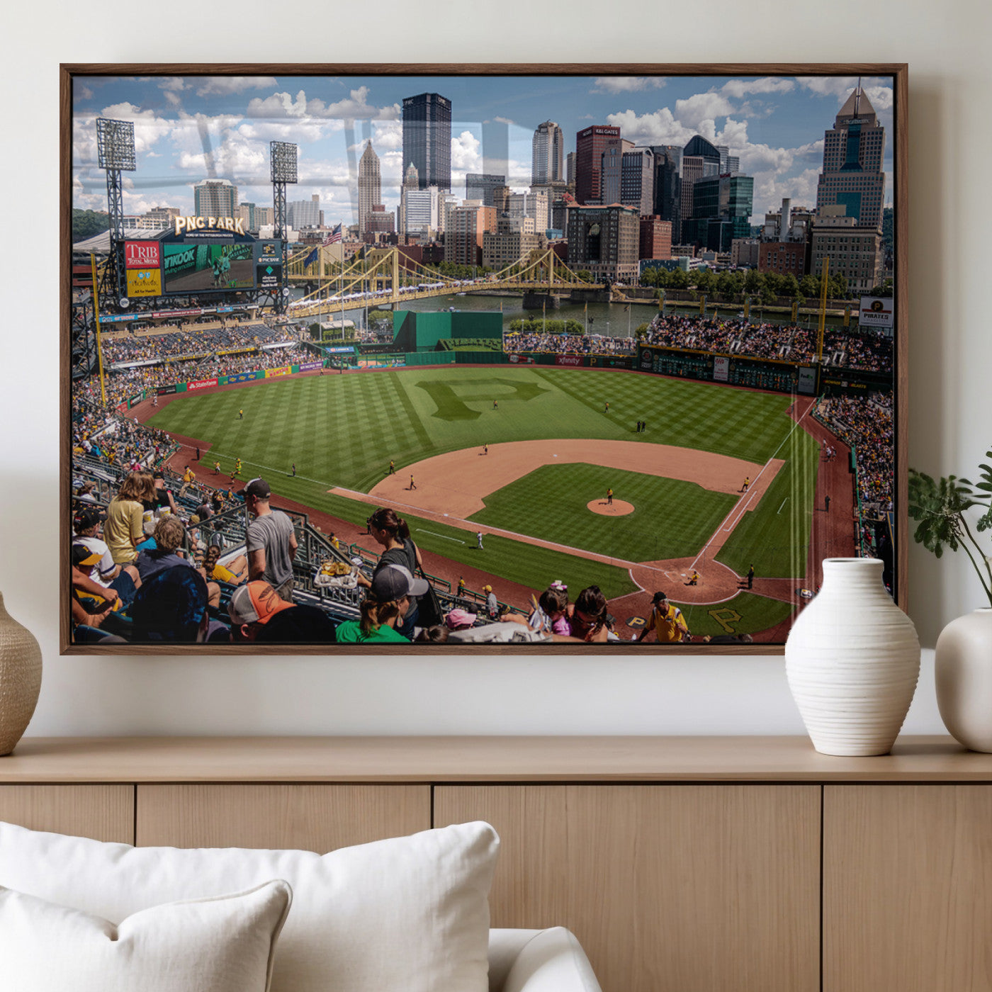 MGV-FP-60X30-3P - Pittsburgh Pirates Baseball Team Print - PNC Park Stadium Wall Art Canvas Print - Ready to Hang