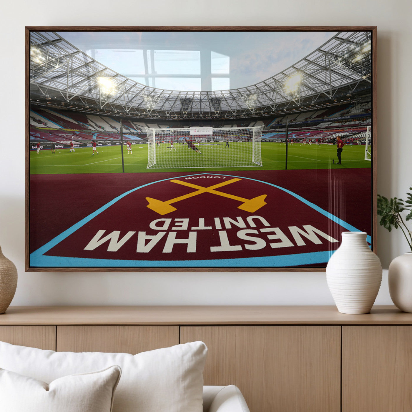 MGV-FP-60X30-3P - West Ham United FC Stadium Canvas Wall Art – London Stadium Football Print – Premier League Team