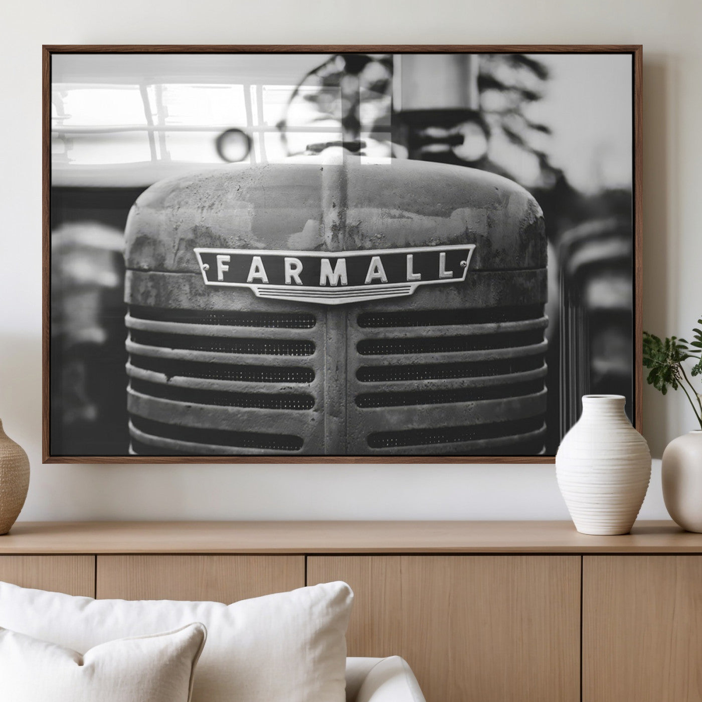 MGV-FP-60X30-3P - Vintage Farmall Tractor Wall Art Canvas Print, Rustic Farmhouse Decor Ready to Hang