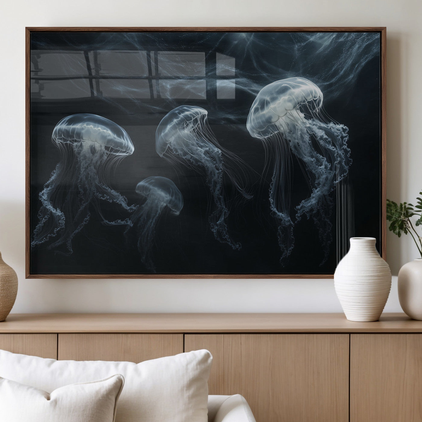 MGV-FP-60X30-3P - Jellyfish Wall Art Canvas Print, Elegant Wall Decor