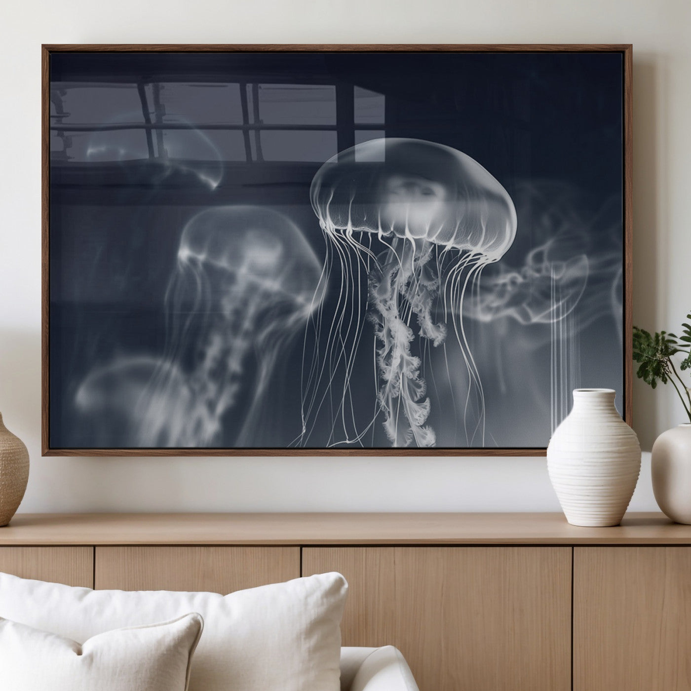 MGV-FP-60X30-3P - Jellyfish Wall Art Canvas Print, Modern Abstract Jellyfish Wall Decor