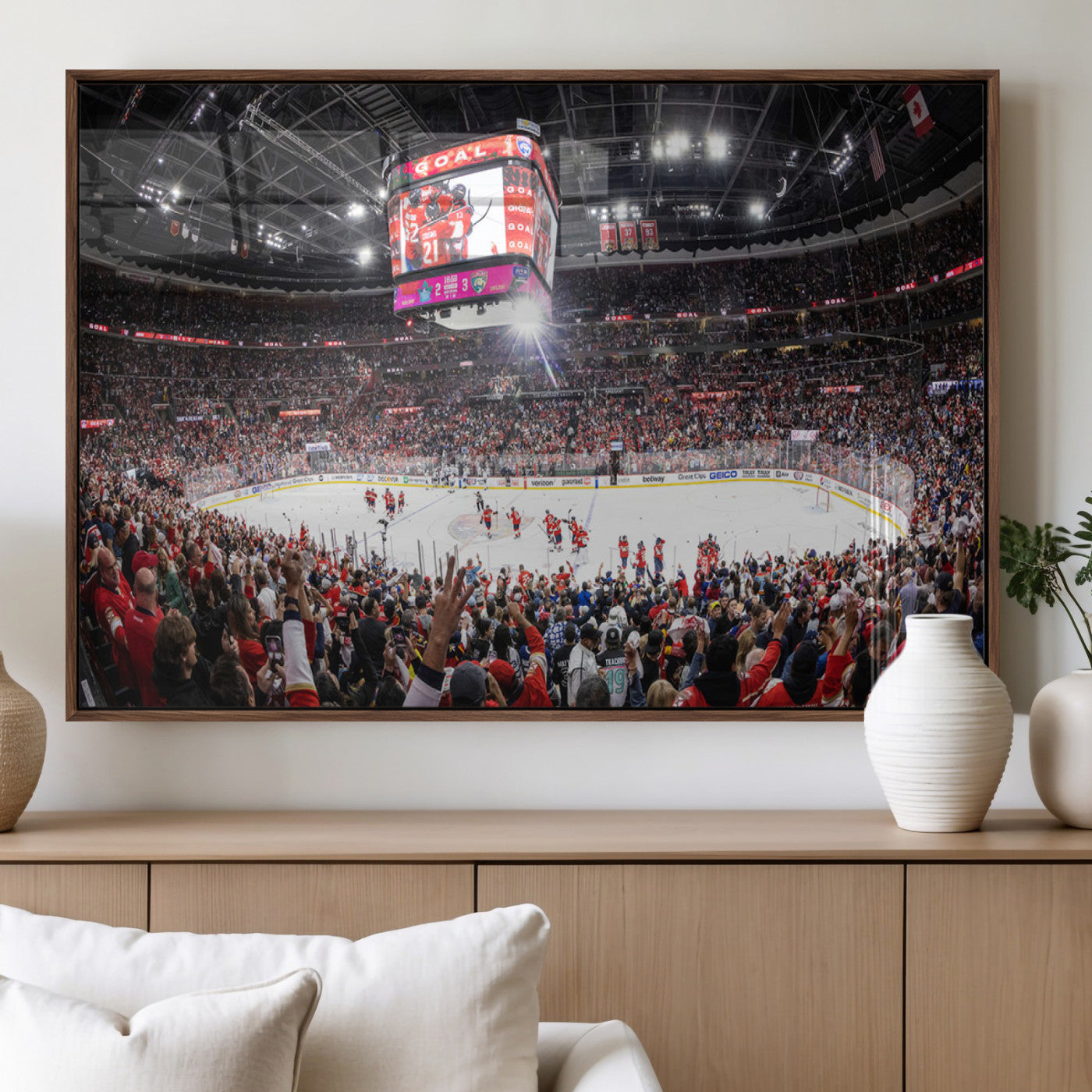 MGV-FP-60X30-3P - Amerant Bank Arena Wall Art Canvas Print - Basketball Arena Stadium Print