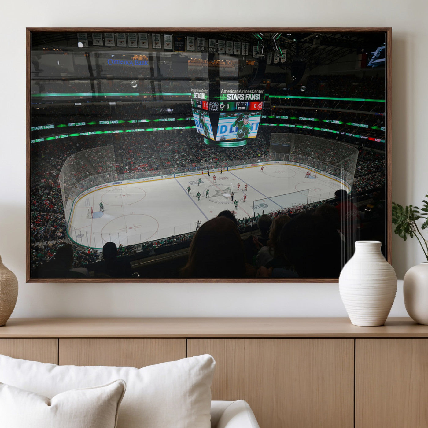 MGV-FP-60X30-3P - American Airlines Center Dallas Stars Wall Art Canvas Print - Dallas Hockey Arena Stadium Print