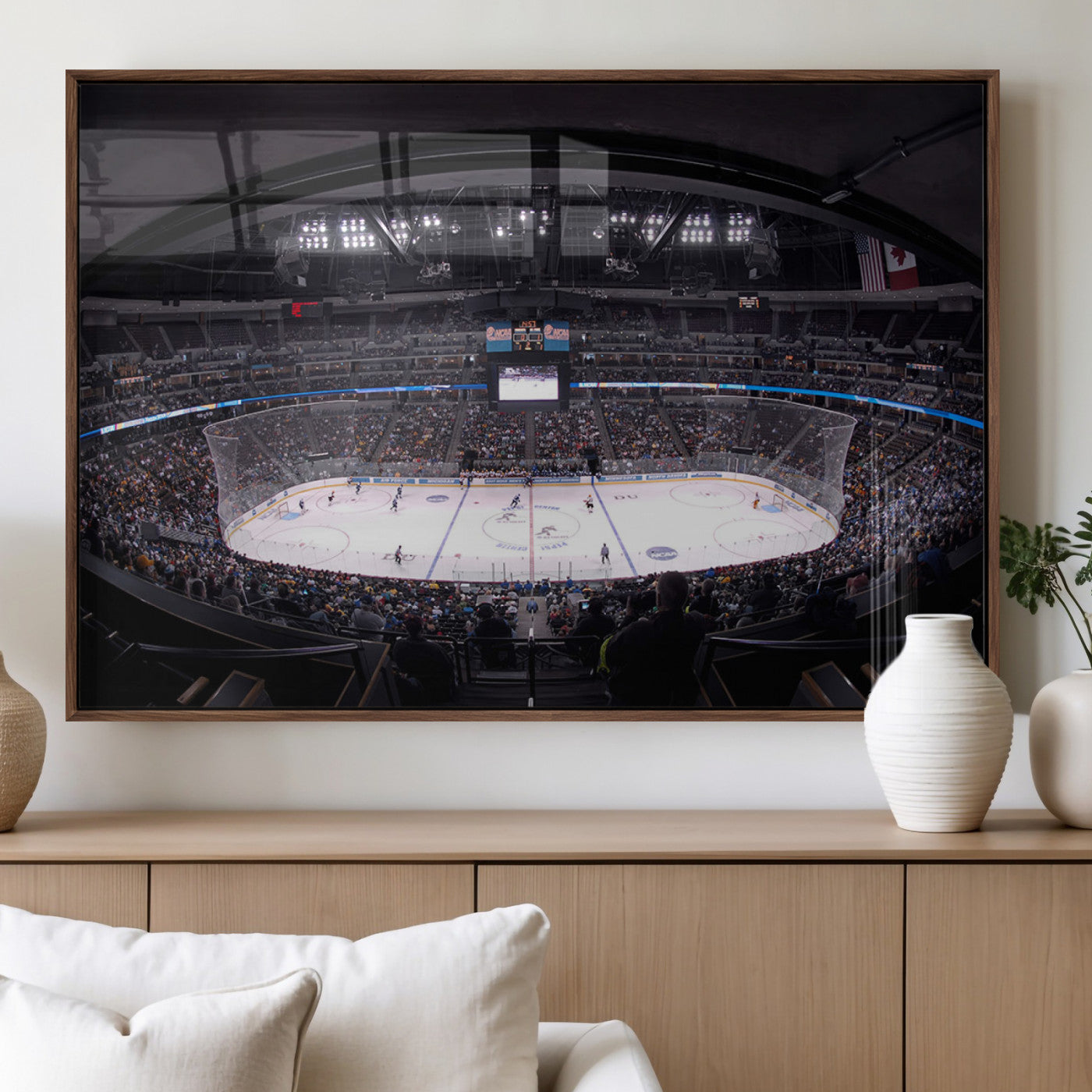 MGV-FP-60X30-3P - Ball Arena Denver Colorado Avalanche Hockey Team Wall Art Canvas Print - Denver Ice Hockey Stadium