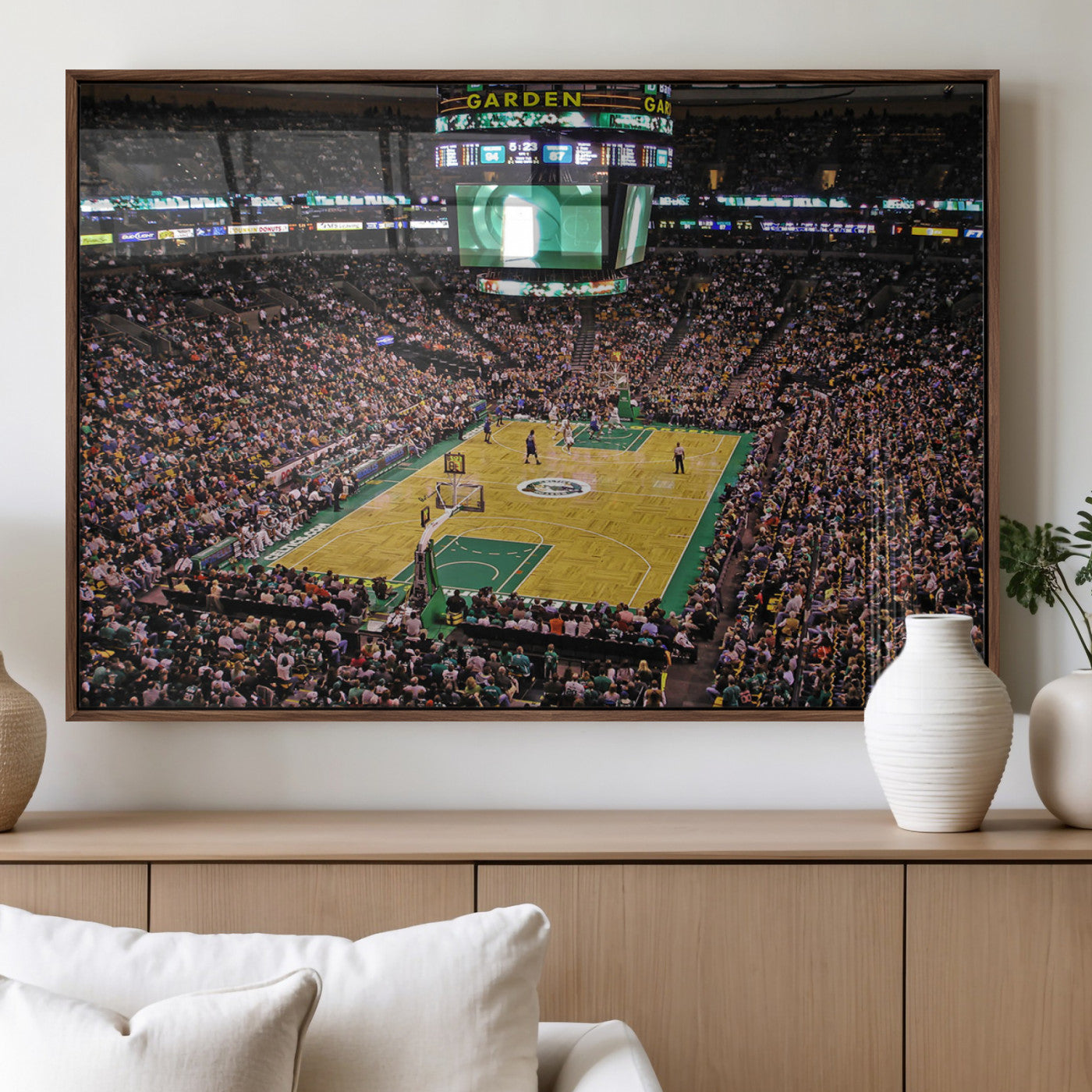 MGV-FP-60X30-3P - Celtics Game Versus The Timberwolves | Baseball Stadium Wall Art | Canvas Print | Ready to Hang