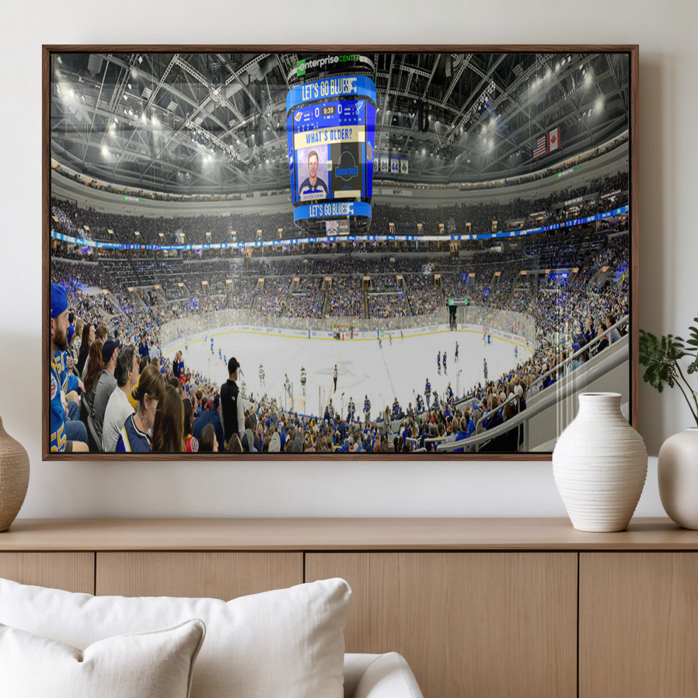 MGV-FP-60X30-3P - Enterprise Center | Missouri St. Louis Blues Ice Hockey Stadium Wall Art | Canvas Print | Ready to