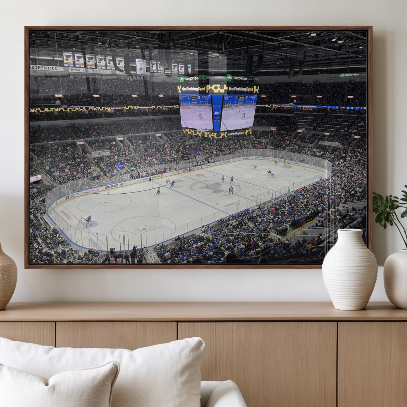 MGV-FP-60X30-3P - Enterprise Center Missouri St. Louis Blues Hockey Stadium Wall Art Canvas Print