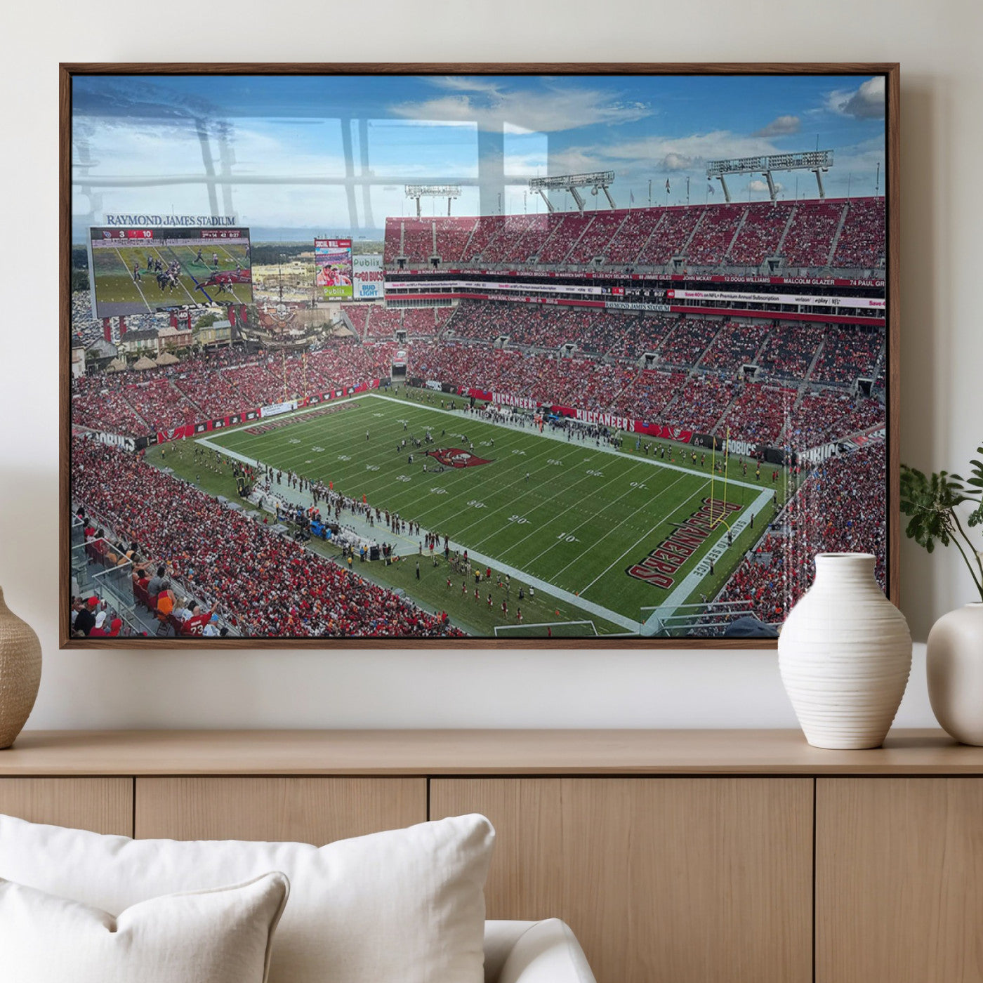 MGV-FP-60X30-3P - Florida Tampa Raymond James Stadium Wall Art Canvas Print - NFL Football Stadium Print Canvas