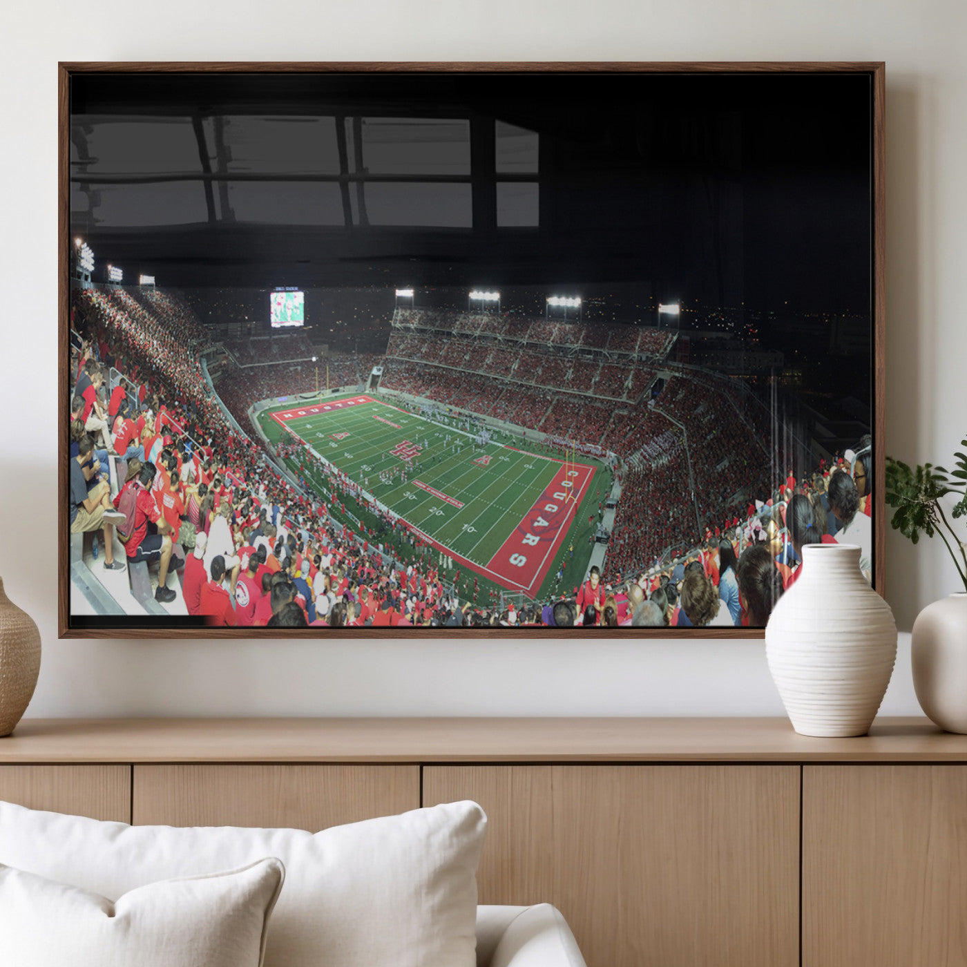 MGV-FP-60X30-3P - Houston Cougars Football Team Print - Houston TDECU Stadium Wall Art Canvas Print