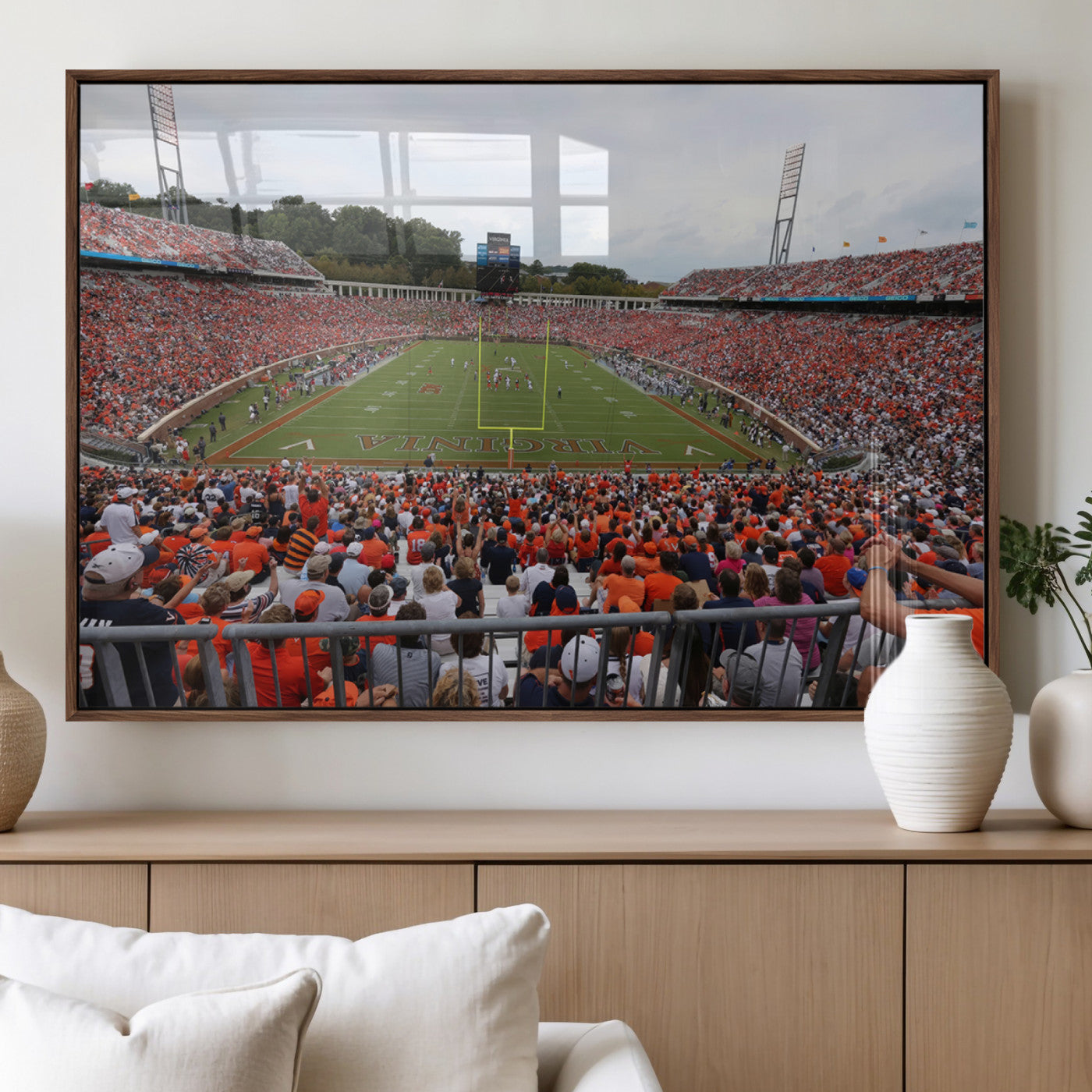 MGV-FP-60X30-3P - Virginia Cavaliers Football Team Print - Charlottesville Scott Stadium Print Wall Art Canvas