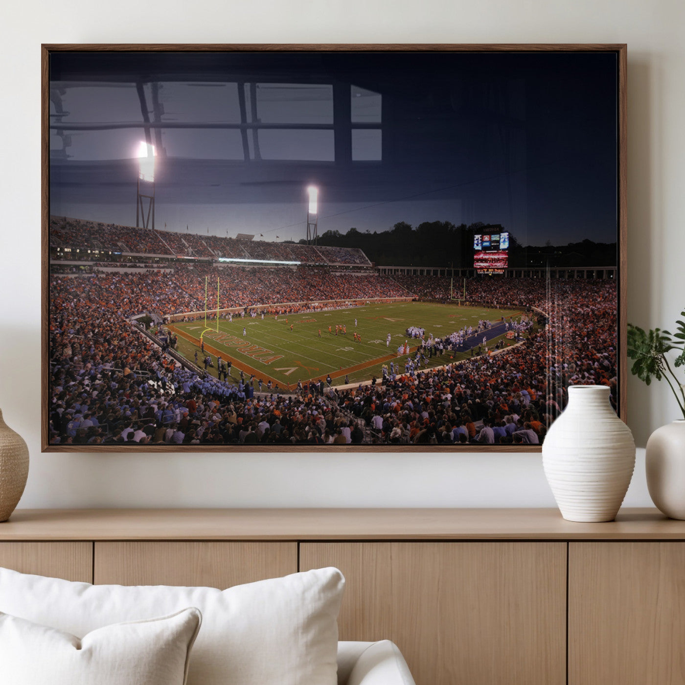 MGV-FP-60X30-3P - Virginia Cavaliers Football Team Print - Charlottesville Scott Stadium Canvas Print Wall Art