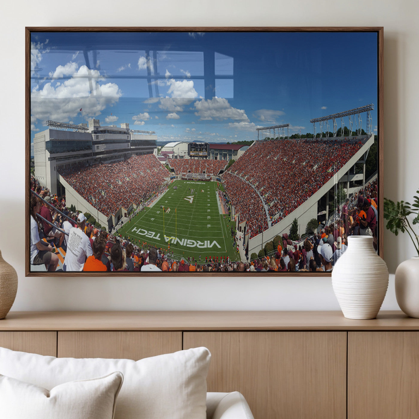 MGV-FP-60X30-3P - Virginia Tech Hokies Football Team Print - Blacksburg Lane Stadium Wall Art Canvas Print