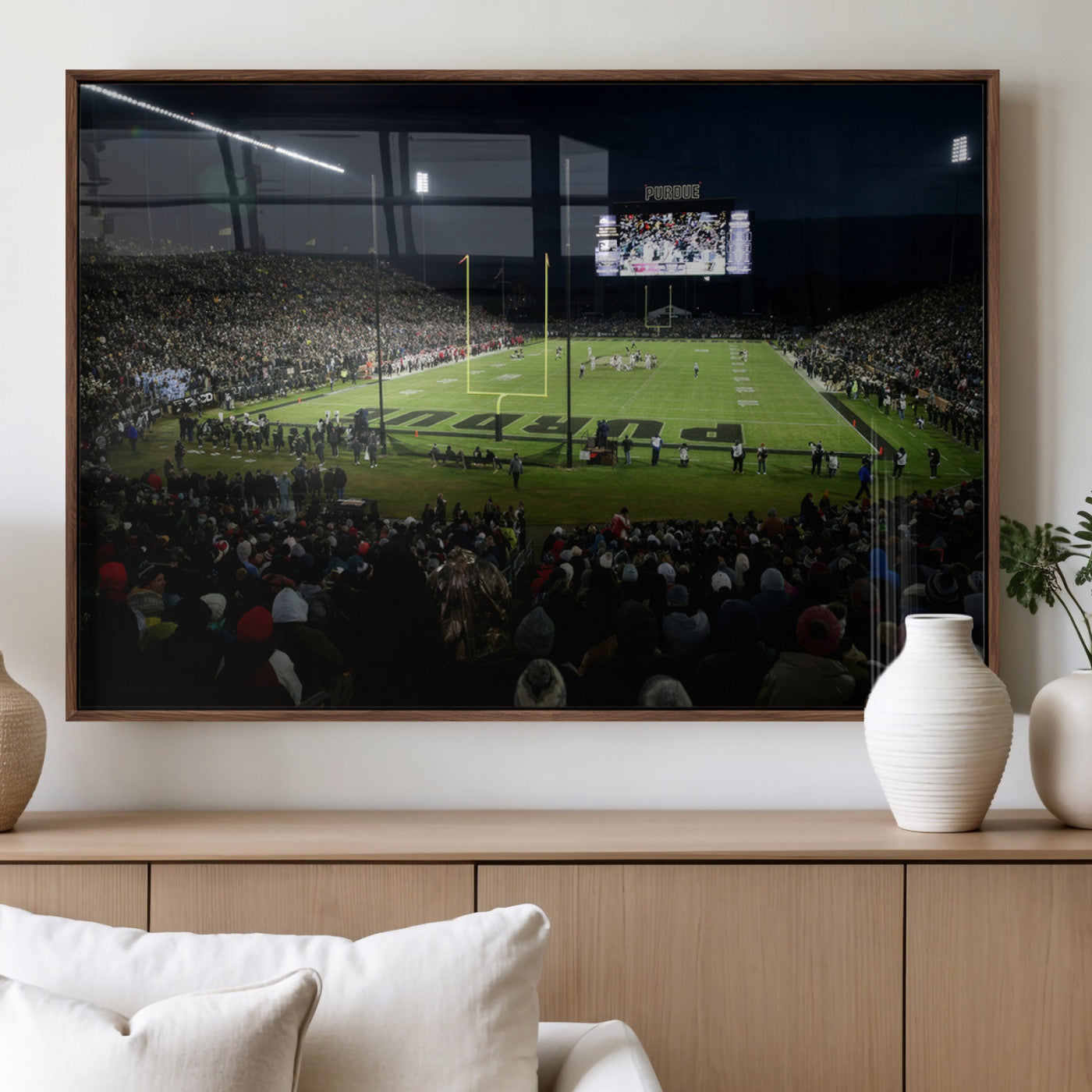 MGV-FP-60X30-3P - Purdue Boilermakers Football Team Print - West Lafayette Ross–Ade Stadium Wall Art Canvas Print