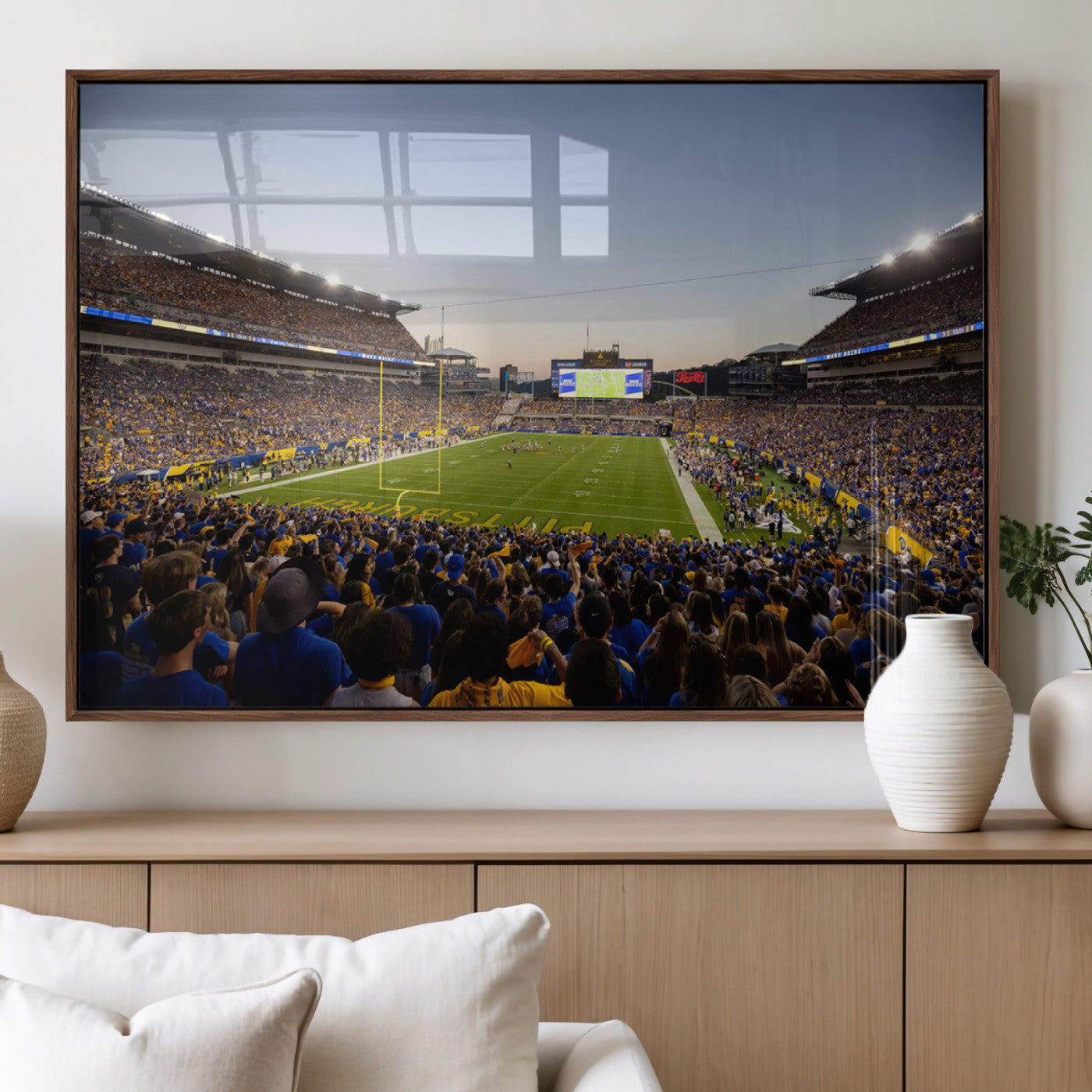 MGV-FP-60X30-3P - Pittsburgh Panthers Football Team Print - Pittsburgh Acrisure Stadium Wall Art Canvas Print