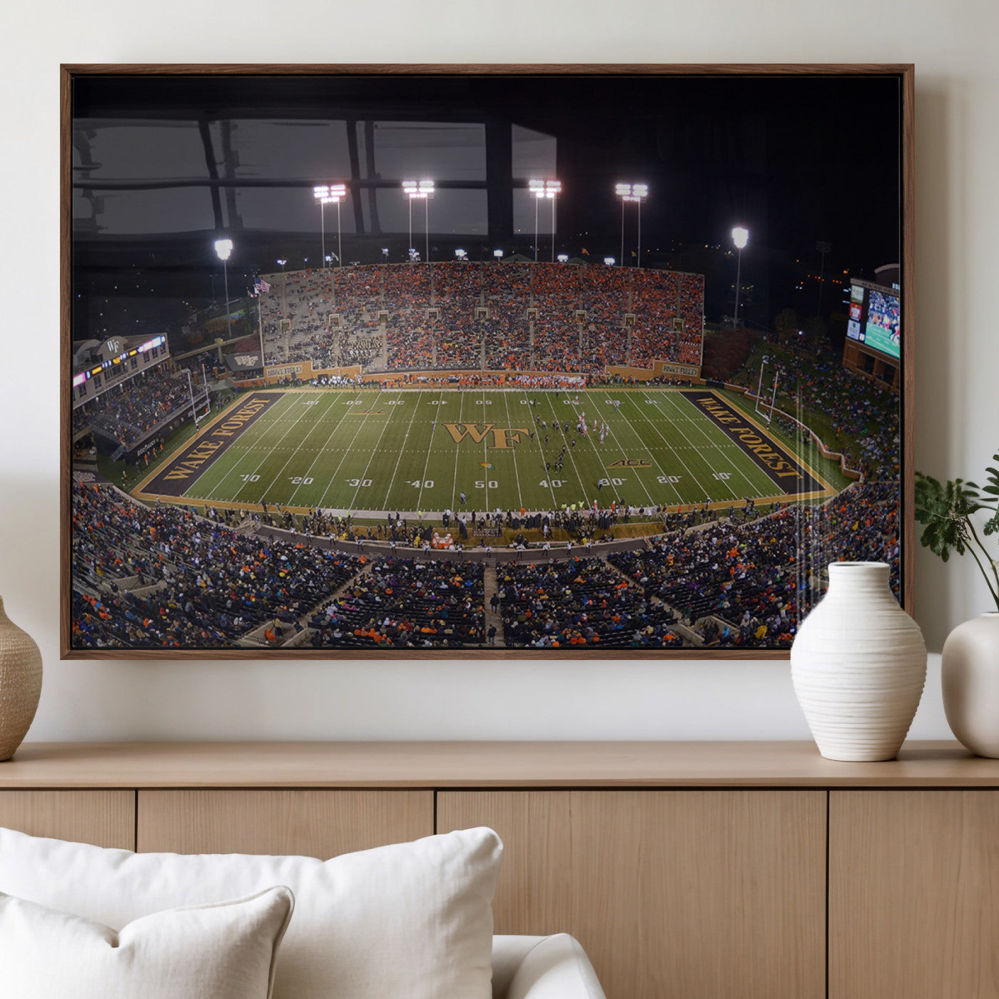 MGV-FP-60X30-3P - Demon Deacons Print Canvas, Football Team Print - Winston-Salem Allegacy Federal Credit Union