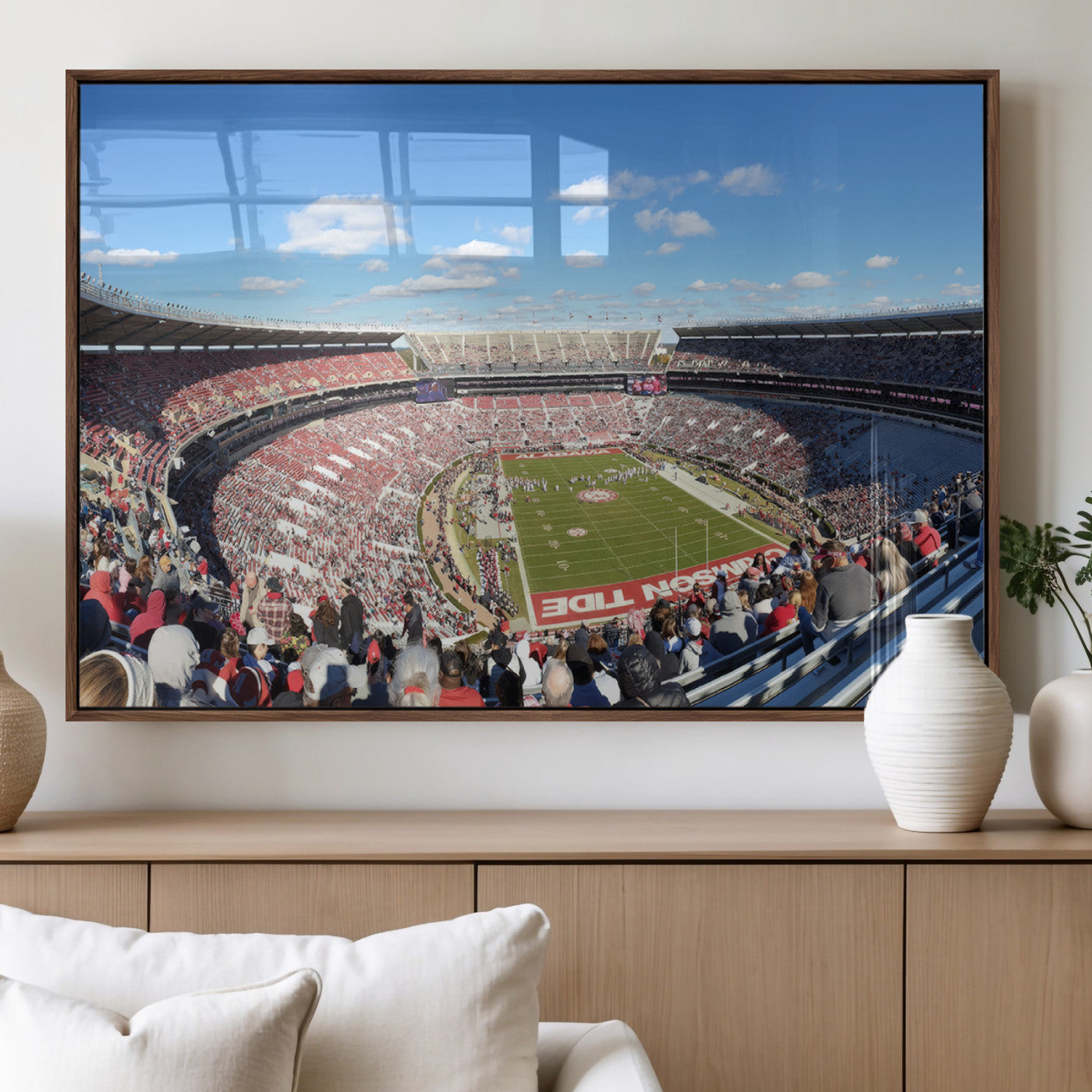 MGV-FP-60X30-3P - University of Alabama Crimson Tide Print Wall Art - Tuscaloosa Bryant-Denny Stadium Wall Art Canvas