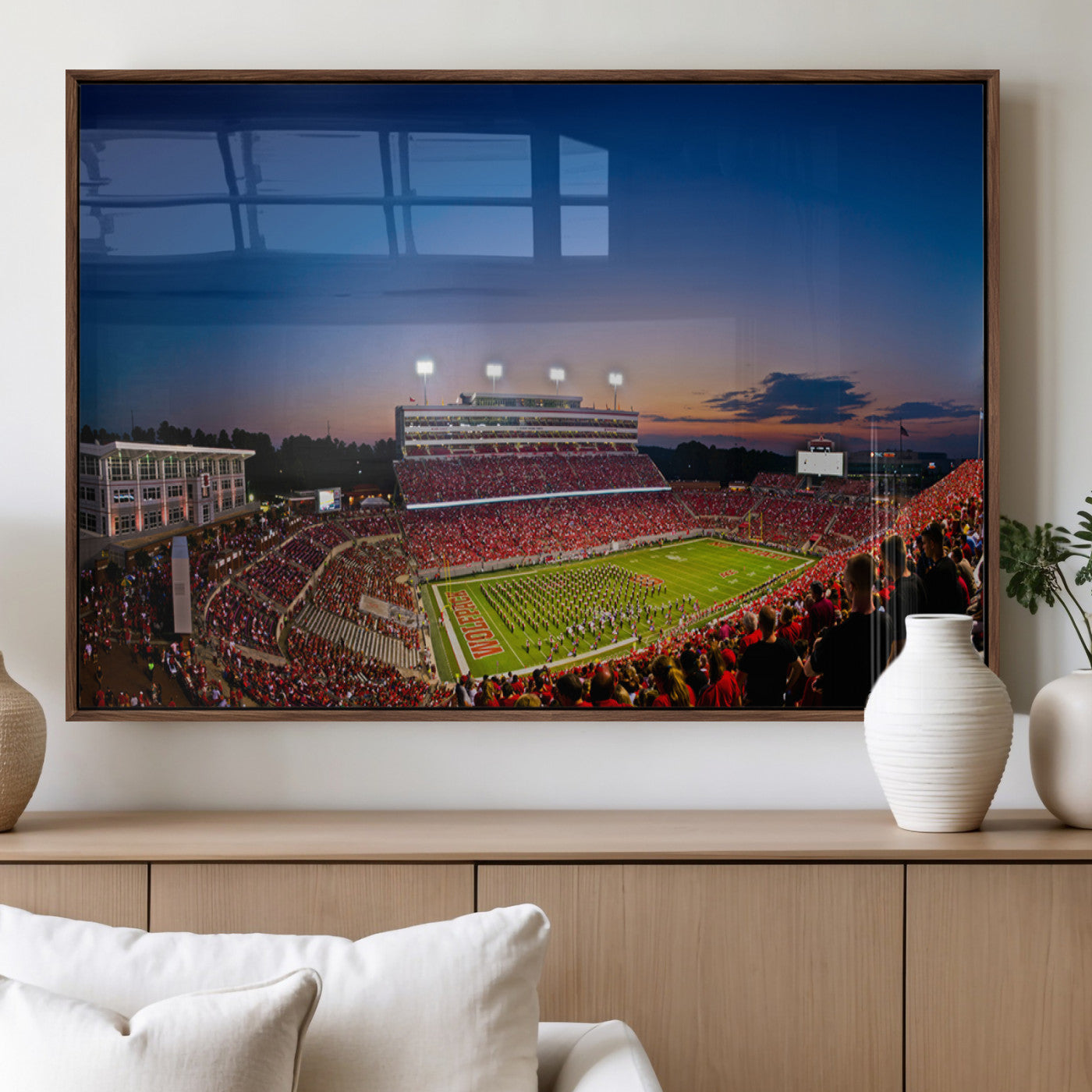 MGV-FP-60X30-3P - Wolfpack Football Team Wall Art Print - Raleigh Carter-Finley Stadium Wall Art Canvas Print