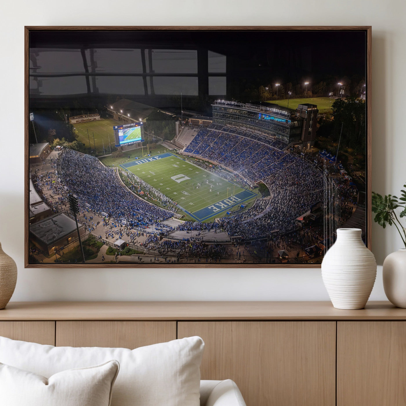 MGV-FP-60X30-3P - Duke University Blue Devils Football Print Canvas - Durham Wallace Wade Stadium Wall Art Canvas