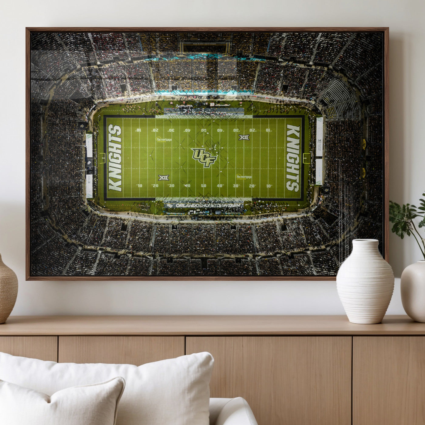 MGV-FP-60X30-3P - UCF Knights Football Team Print - Orlando FBC Mortgage Stadium Wall Art, UCF Knights Canvas Print
