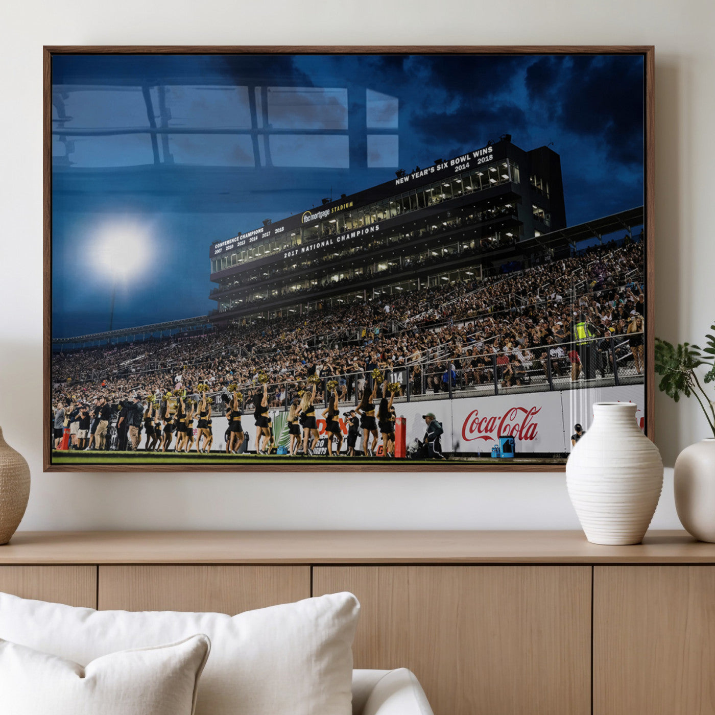 MGV-FP-60X30-3P - UCF Knights Football Team Print - Orlando FBC Mortgage Stadium Wall Art Canvas Print