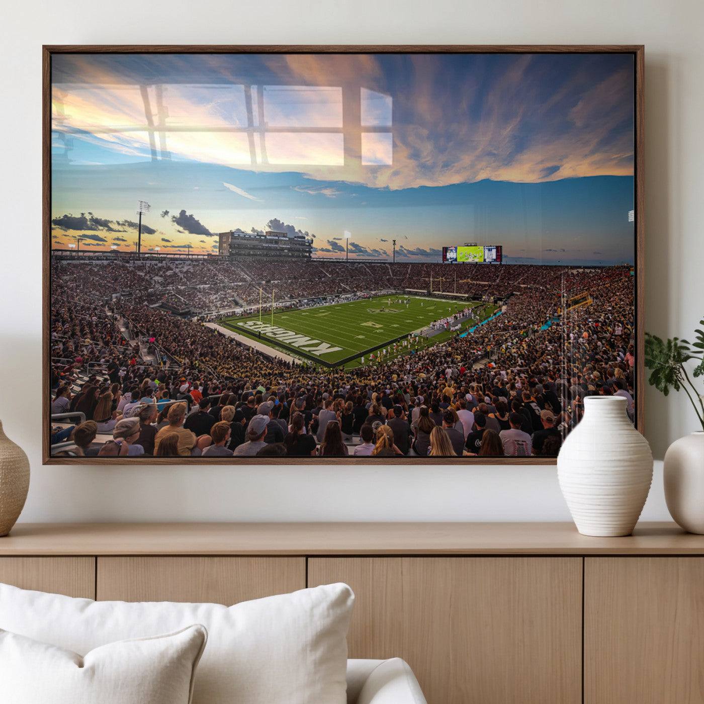 MGV-FP-60X30-3P - UCF Knights Football Team Print - Orlando FBC Mortgage Stadium Wall Art Canvas Print