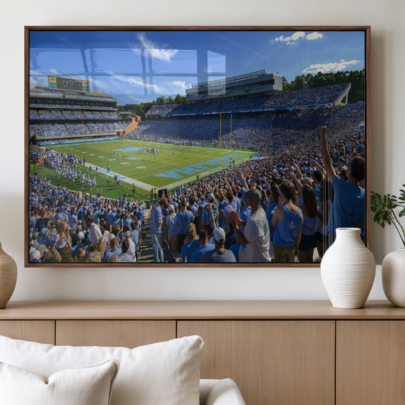 MGV-FP-60X30-3P - University of North Carolina Tar Heels Team Canvas Print - Chapel Hill Kenan Memorial Stadium Wall