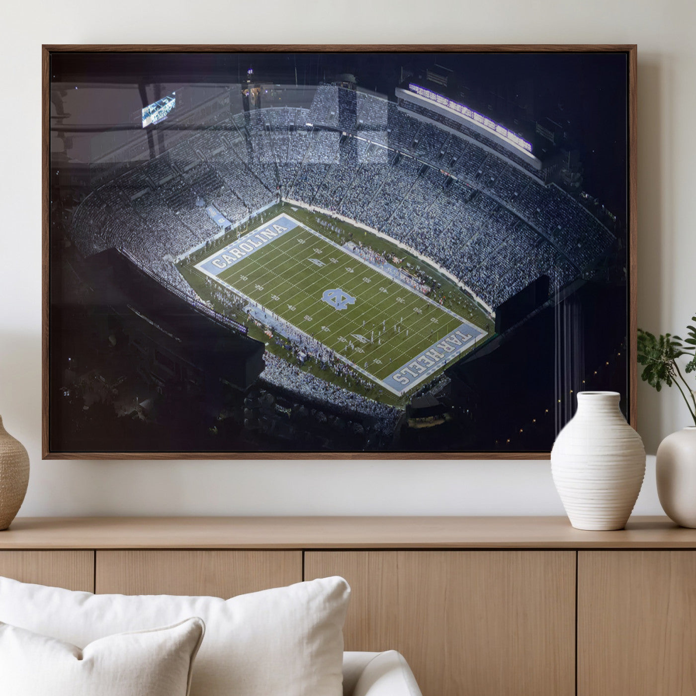 MGV-FP-60X30-3P - University of North Carolina Tar Heels Football Team Print - Chapel Hill Kenan Memorial Stadium