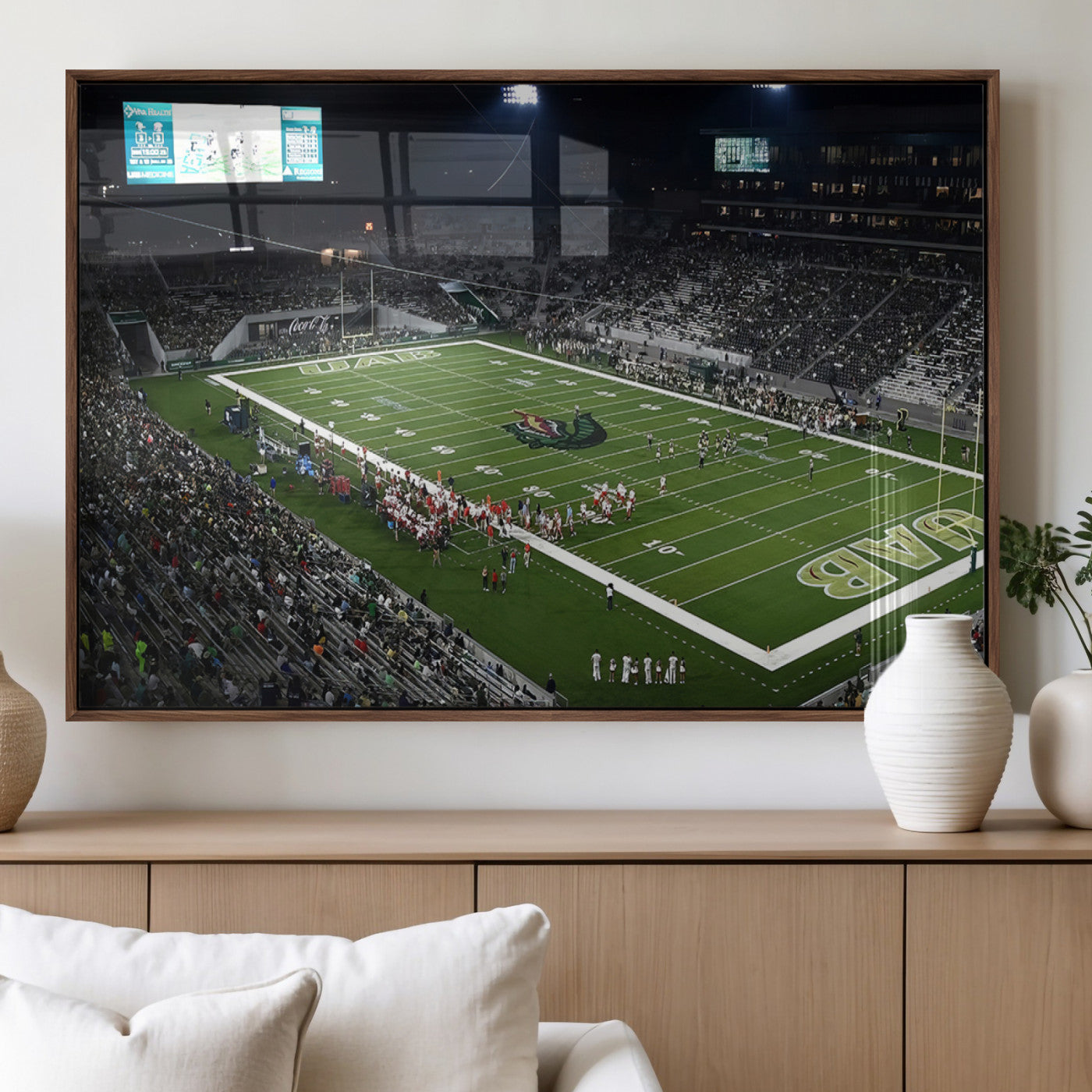 MGV-FP-60X30-3P - UAB Blazers Football Team Print - Birmingham Protective Stadium Wall Art Canvas Print