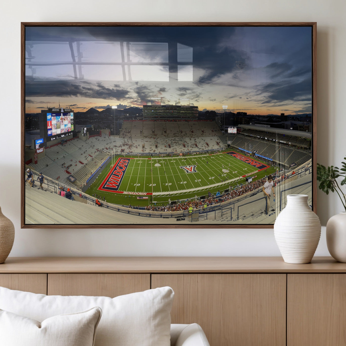 MGV-FP-60X30-3P - Arizona Wildcats Football Team Print - Tucson Arizona Stadium Wall Art Canvas Print
