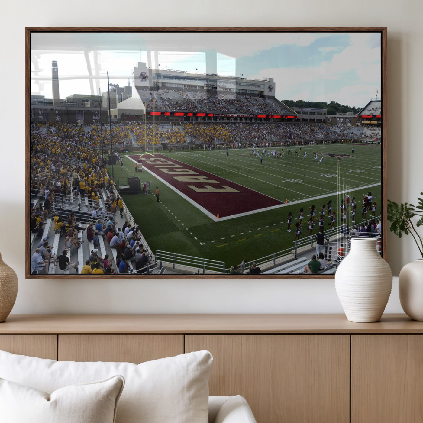 MGV-FP-60X30-3P - Boston College Eagles Football Team Print - Boston Alumni Stadium Wall Art Canvas Print