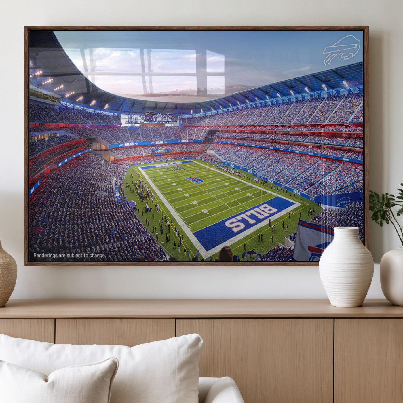 MGV-FP-60X30-3P - Buffalo Bills Football Team Print Canvas - Buffalo Highmark Stadium Wall Art Canvas Print
