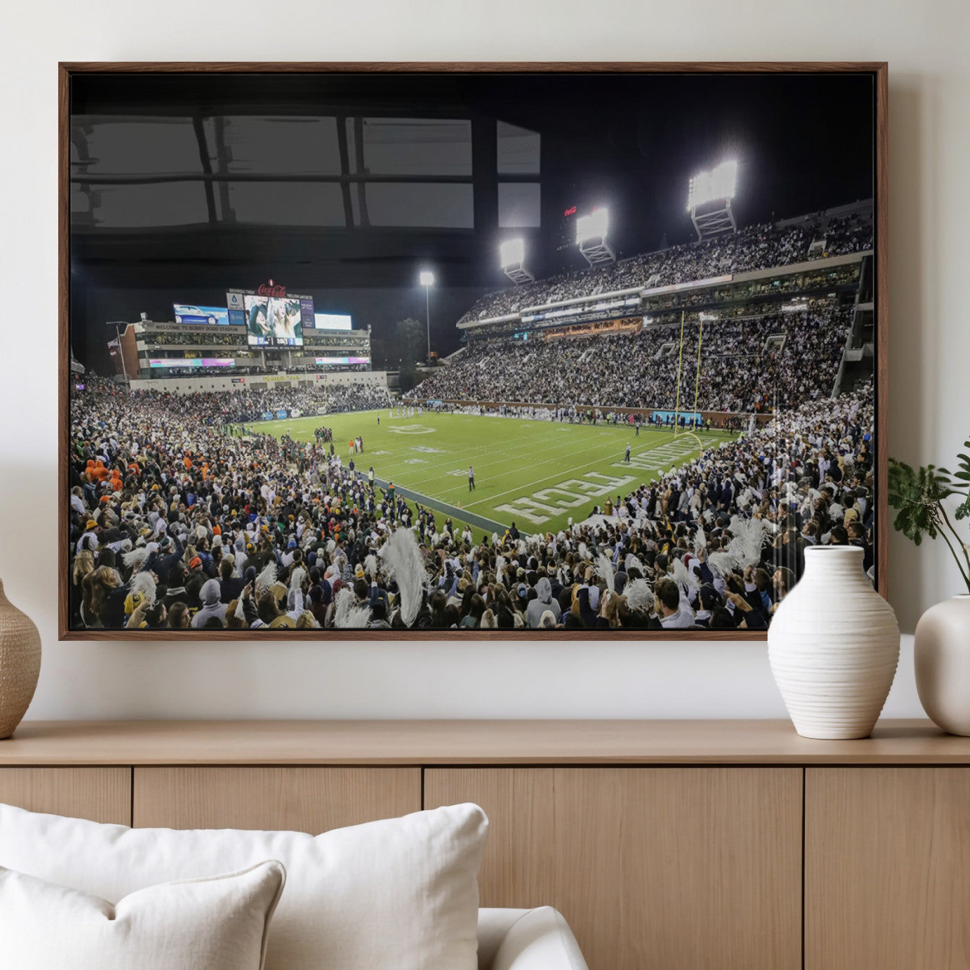 MGV-FP-60X30-3P - Georgia Tech Yellow Jackets Football Team Print - Atlanta Bobby Dodd Stadium Wall Art Canvas Print