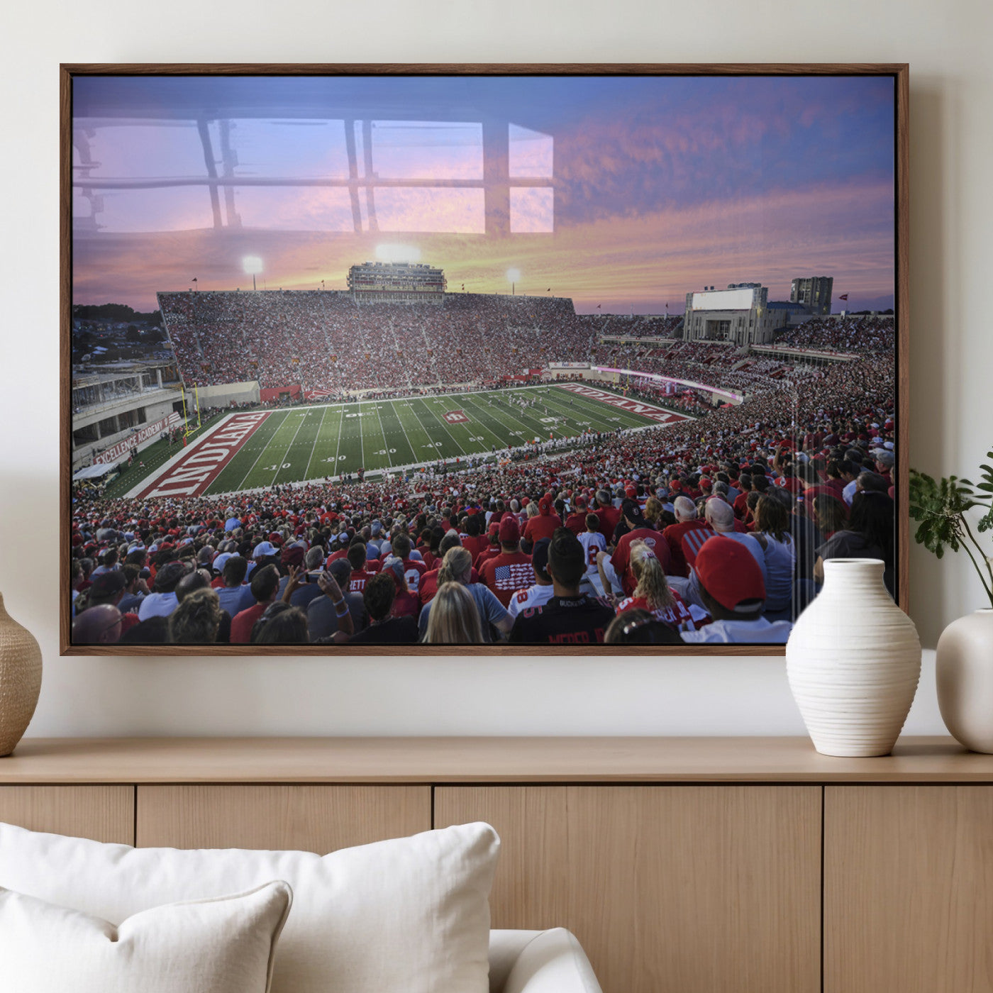 MGV-FP-60X30-3P - Indiana University Hoosiers Football Team Print - Bloomington Memorial Stadium Wall Art Canvas Print