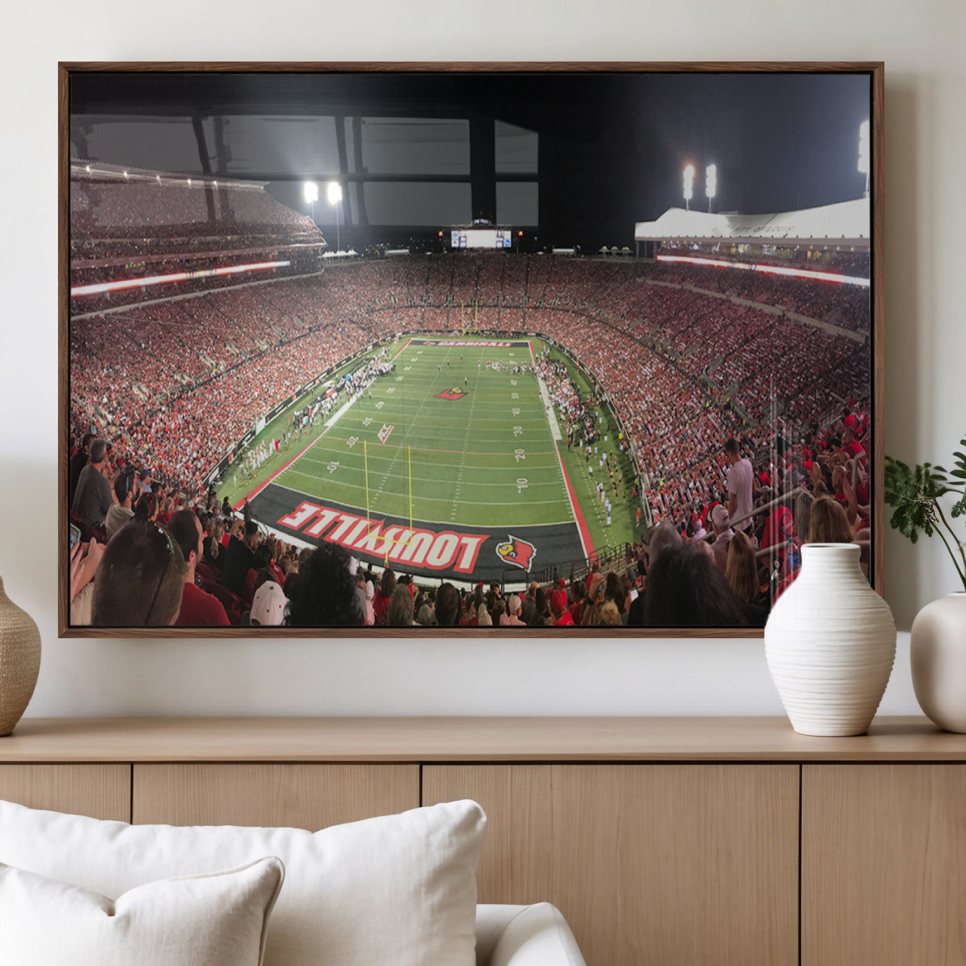 MGV-FP-60X30-3P - University of Louisville Cardinals Football Team Print - Louisville Cardinal Stadium Wall Art Canvas
