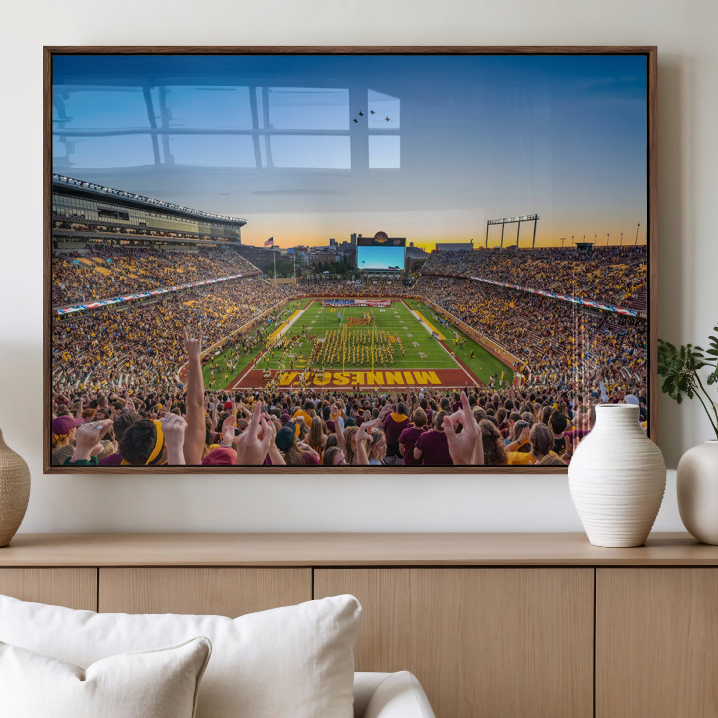 MGV-FP-60X30-3P - University of Minnesota Golden Gophers Art Print, Football Team Print - Minneapolis Huntington Bank