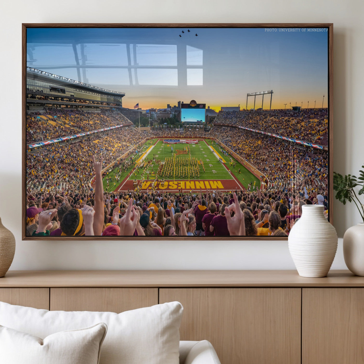 MGV-FP-60X30-3P - University of Minnesota Golden Gophers Football Team Print - Minneapolis Huntington Bank Stadium