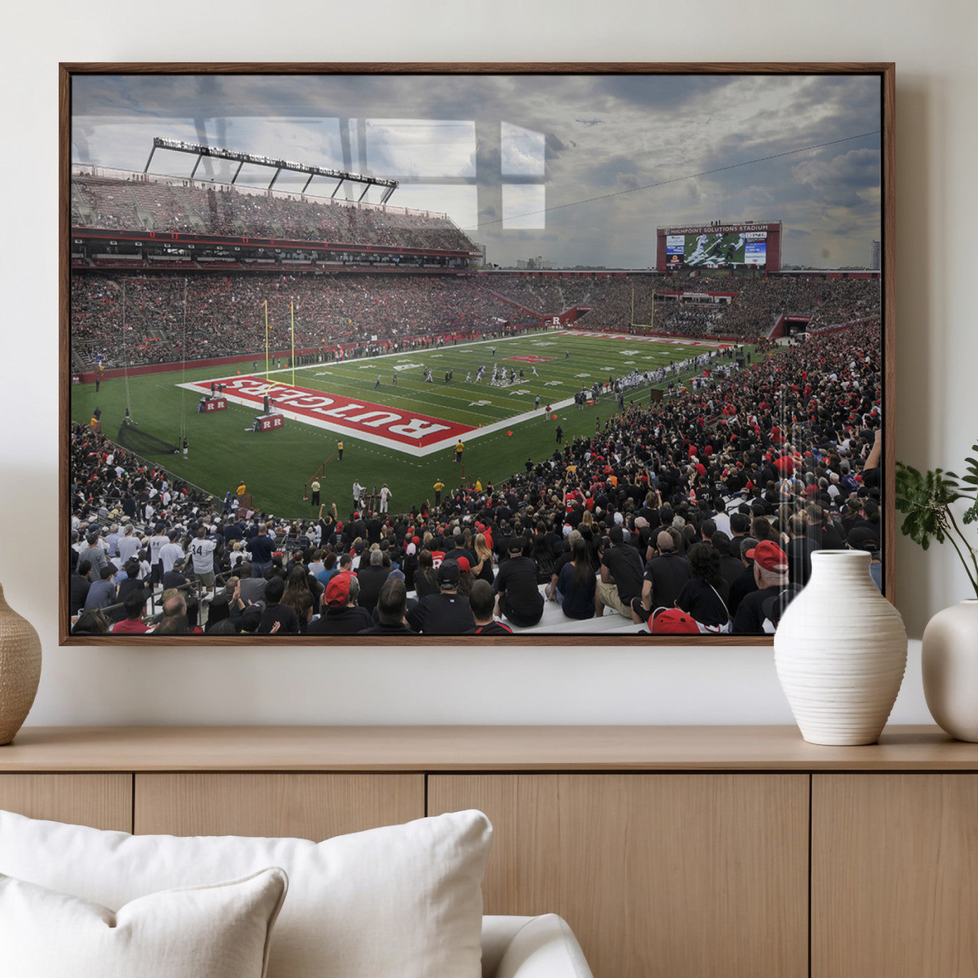 MGV-FP-60X30-3P - Rutgers Scarlet Knights Football Team Print - SHI Stadium, Piscataway Wall Art Canvas Print