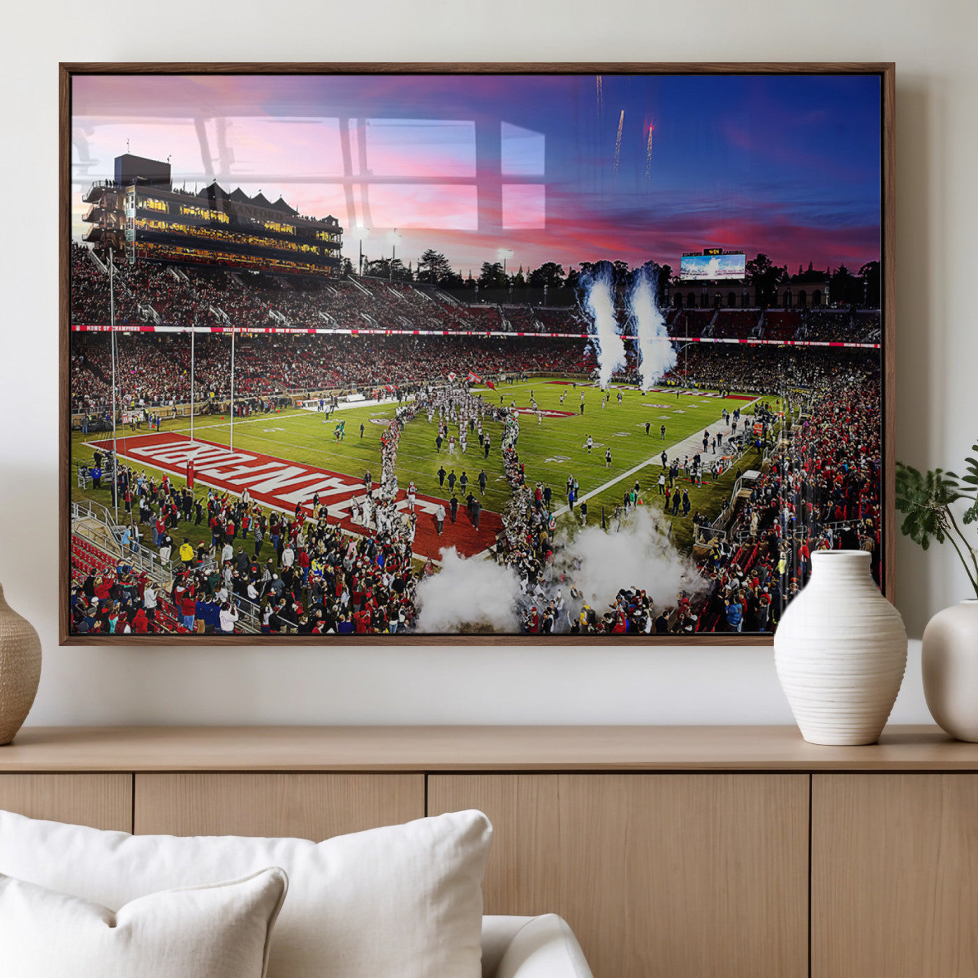 MGV-FP-60X30-3P - Stanford University Cardinal Football Team Print - Stanford Stadium Wall Art Canvas Print