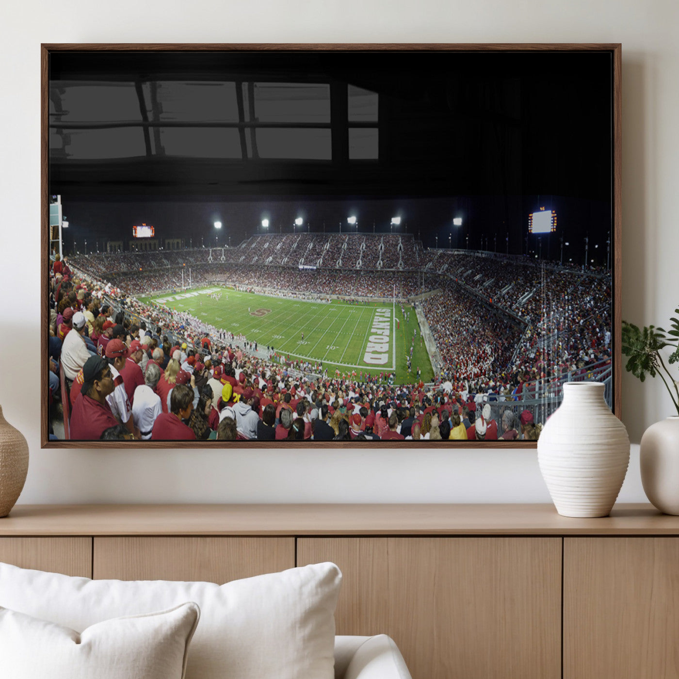 MGV-FP-60X30-3P - Stanford University Cardinal Football Team Print - Stanford Stadium Wall Art Canvas Print