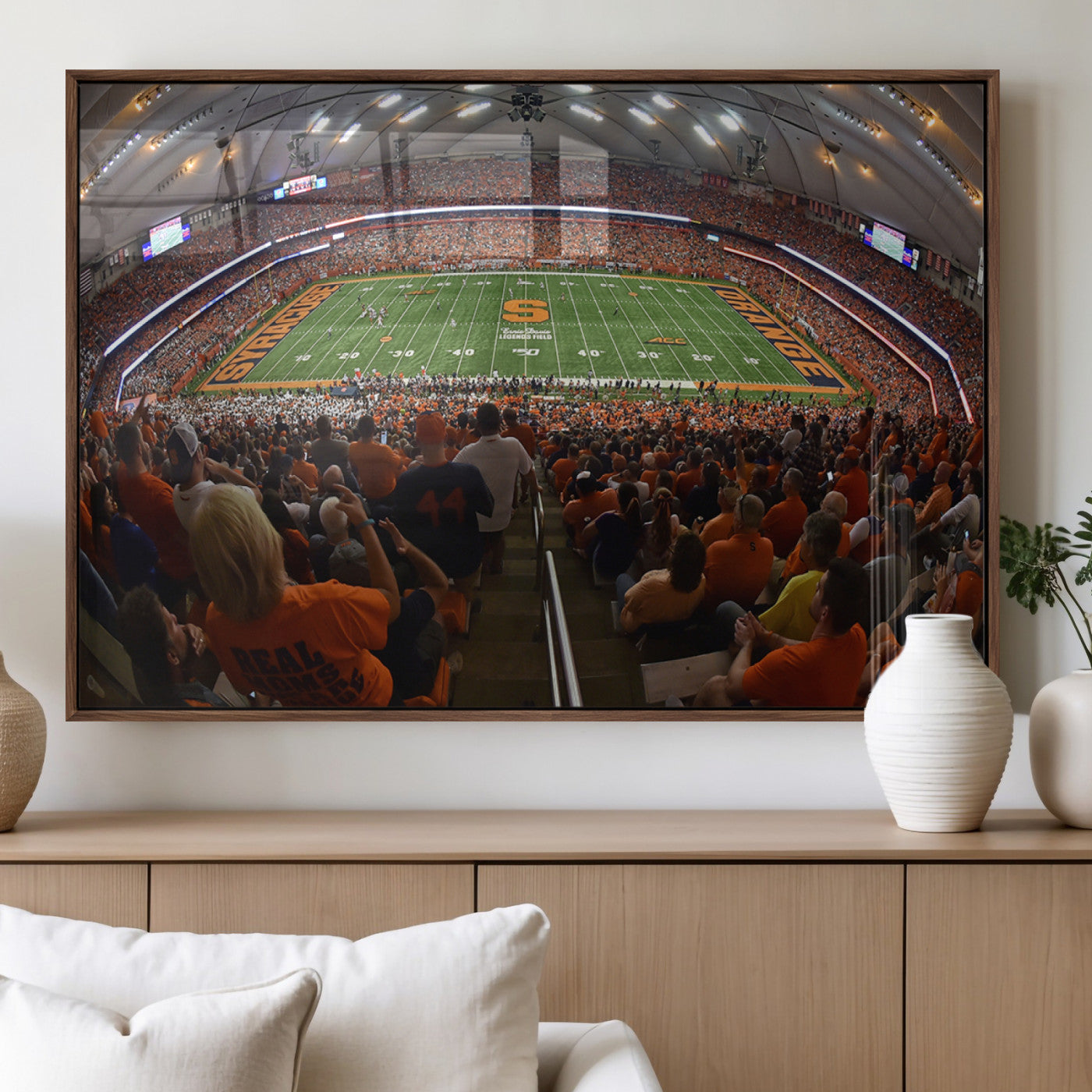 MGV-FP-60X30-3P - Syracuse University Orange Football Canvas Print, Football Team Print - Syracuse JMA Wireless Dome