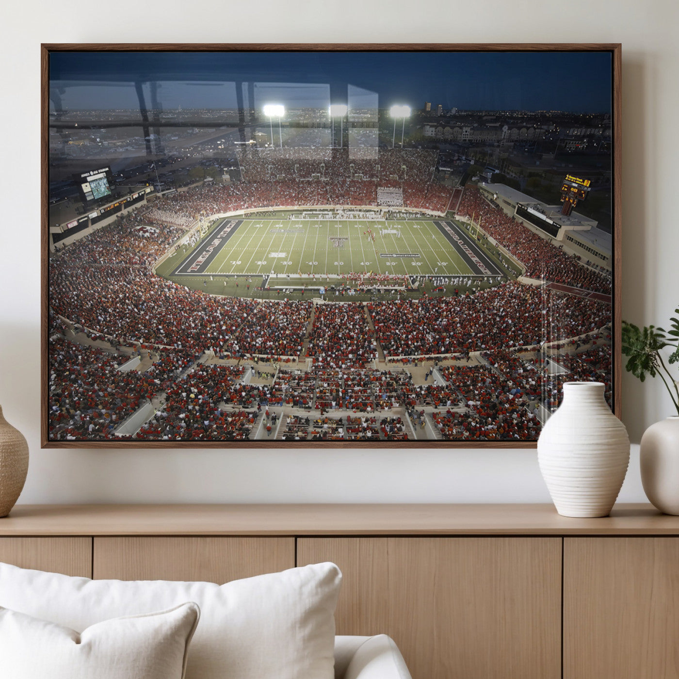 MGV-FP-60X30-3P - Texas Tech Red Raiders Football Team Print - Lubbock Jones AT&T Stadium Wall Art Canvas Print