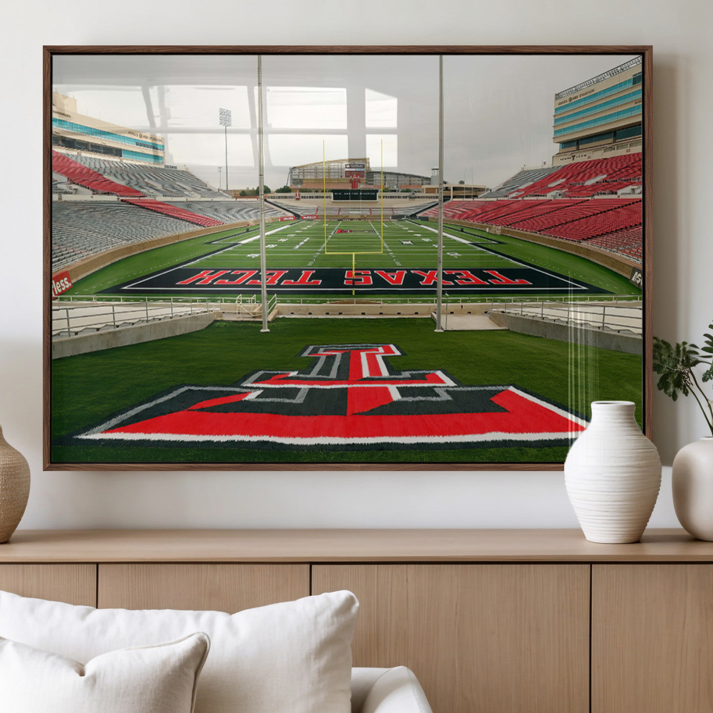 MGV-FP-60X30-3P - Texas Tech Red Raiders Football Team Print - Lubbock Jones AT&T Stadium Wall Art Canvas Print