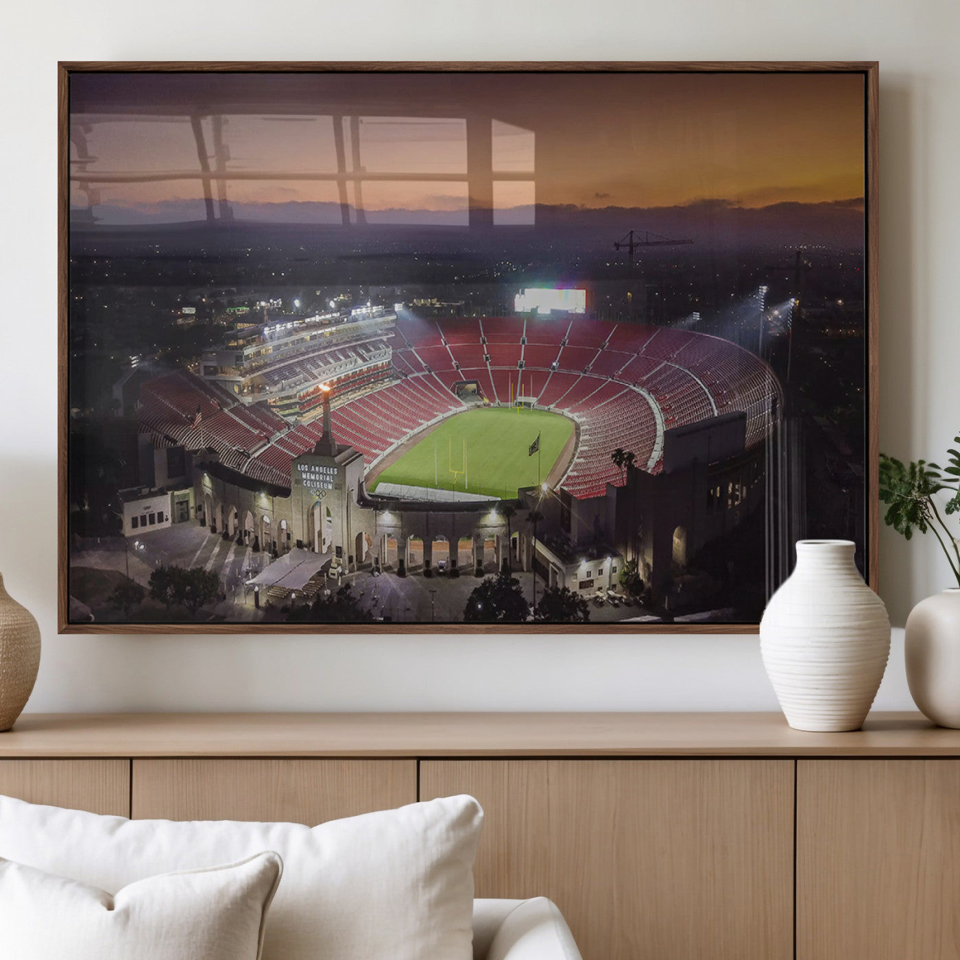 MGV-FP-60X30-3P - The University of Southern California USC Trojans Football Team Print - Los Angeles Memorial