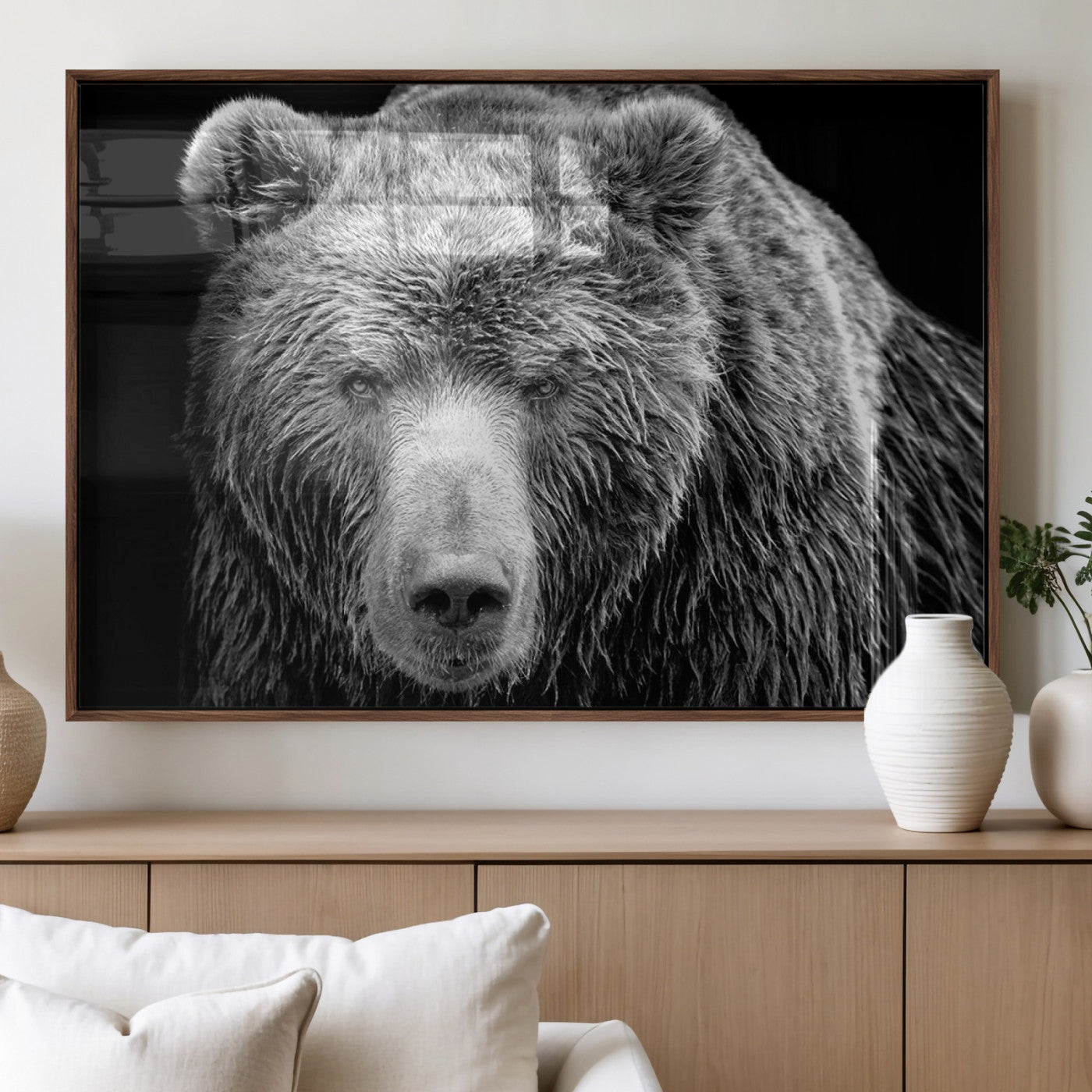 MGV-FP-60X30-3P - 399 Grizzly Bear Canvas Print | Ready to Hang Wall Art | Rustic Farmhouse & Cabin Decor | Wildlife