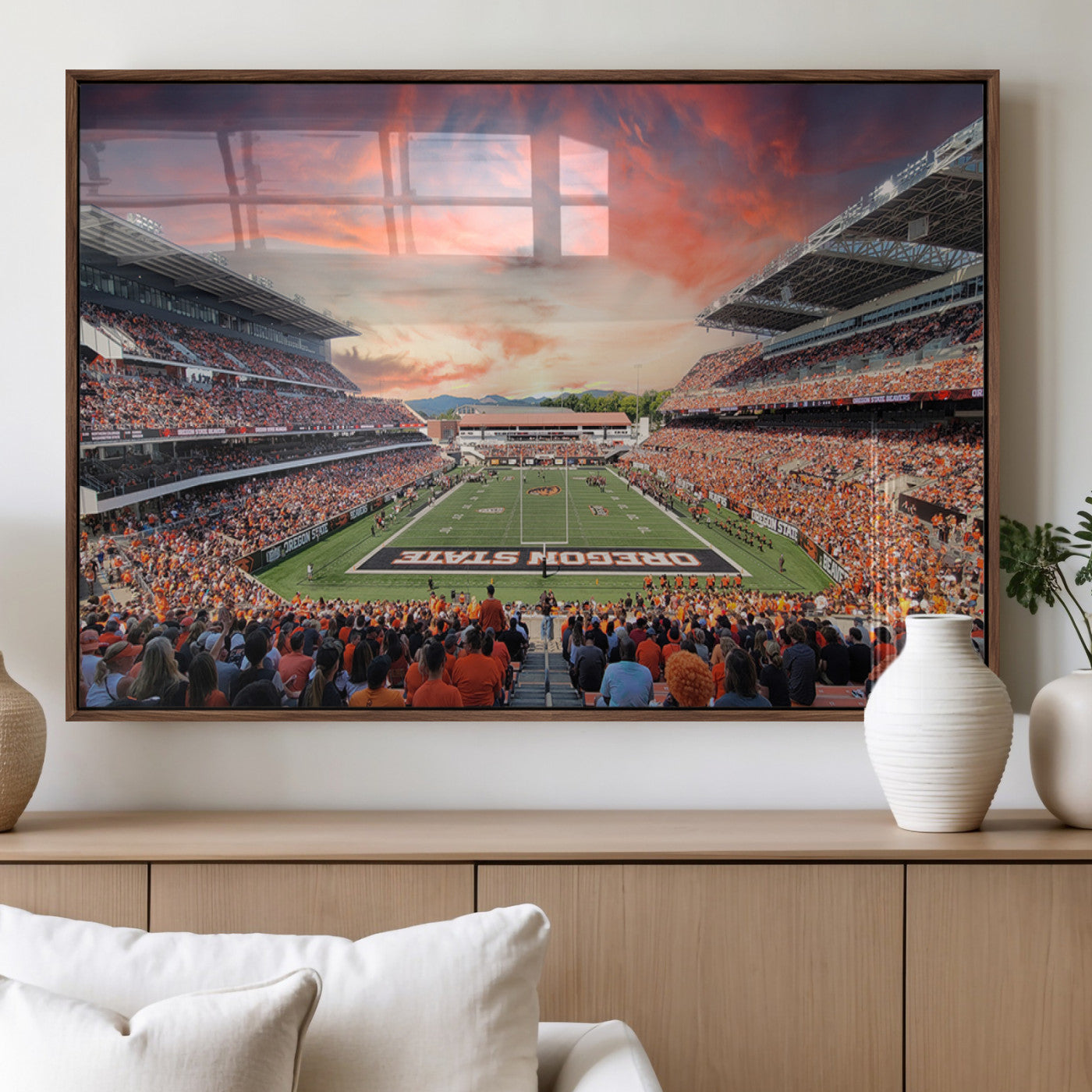 MGV-FP-60X30-3P - Oregon State Beavers Football Team Print - Corvallis Reser Stadium Wall Art Canvas Print