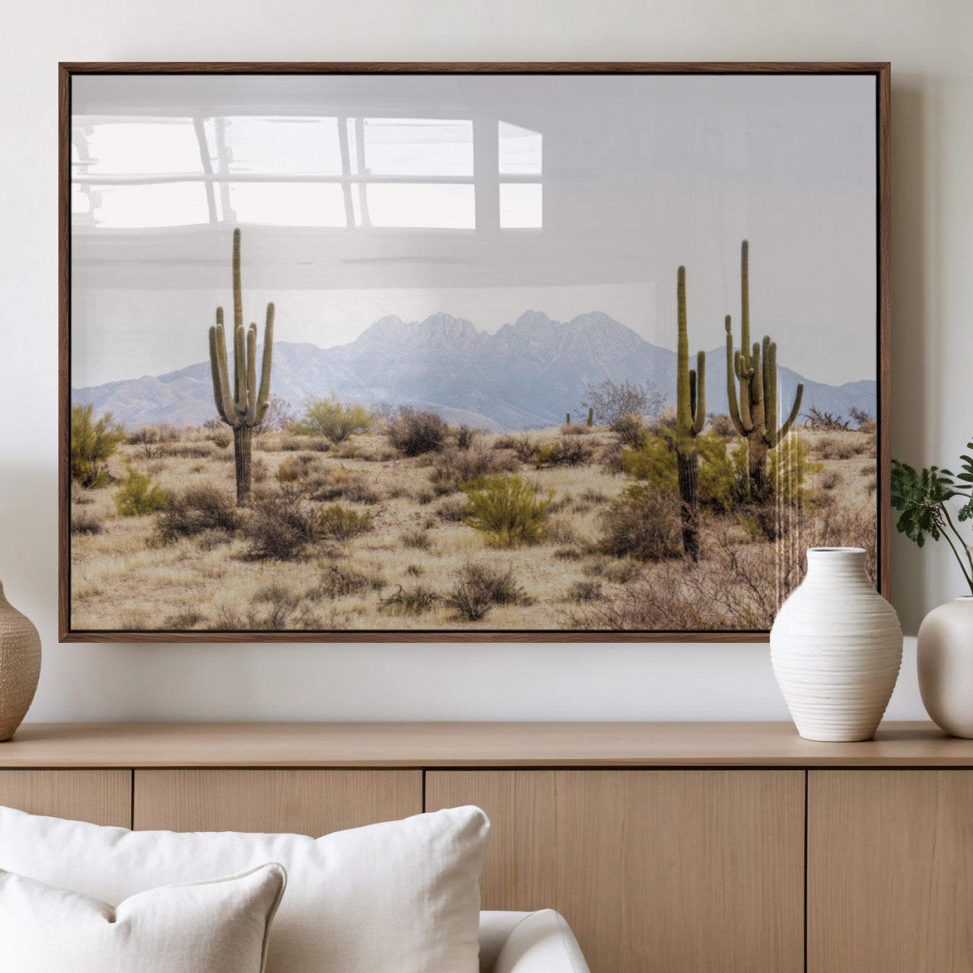 MGV-FP-60X30-3P - Arizona Desert Wall Art Print | Arizona Desert Canvas Print with Saguaro Cacti | Southwestern