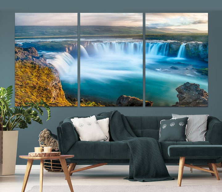 Wall Art Waterfall Canvas Print Grand Waterfall on a Plain